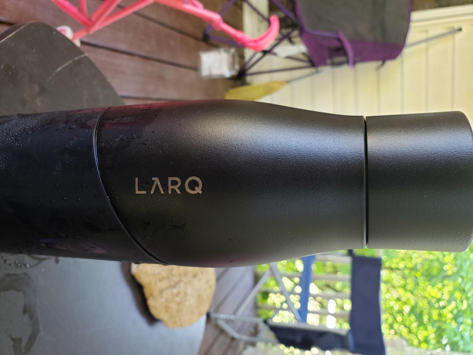 LARQ Bottle Movement PureVis 32 oz - Lightweight Self-Cleaning and Non-Insulated Stainless Steel Water Bottle with UV Water Purifier | Reusable & Travel Friendly, Black/Pine customer photo 2