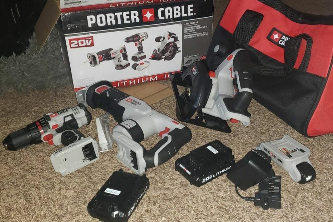 PORTER-CABLE 20V MAX Power Tool Combo Kit, 4-Tool Cordless Power Tool Set with 2 Batteries and Charger (PCCK616L4) customer photo 1