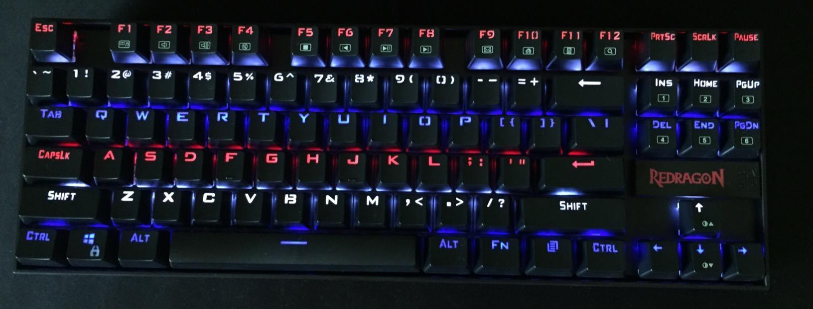 Redragon K552P Mechanical Gaming Keyboard TKL with 18 Backlight Modes, Hot-Swappable Blue Switches, 87-Key Compact Ergonomic Design, N-Key Rollover & Software Programmable Macro - RGB, Black customer photo 2