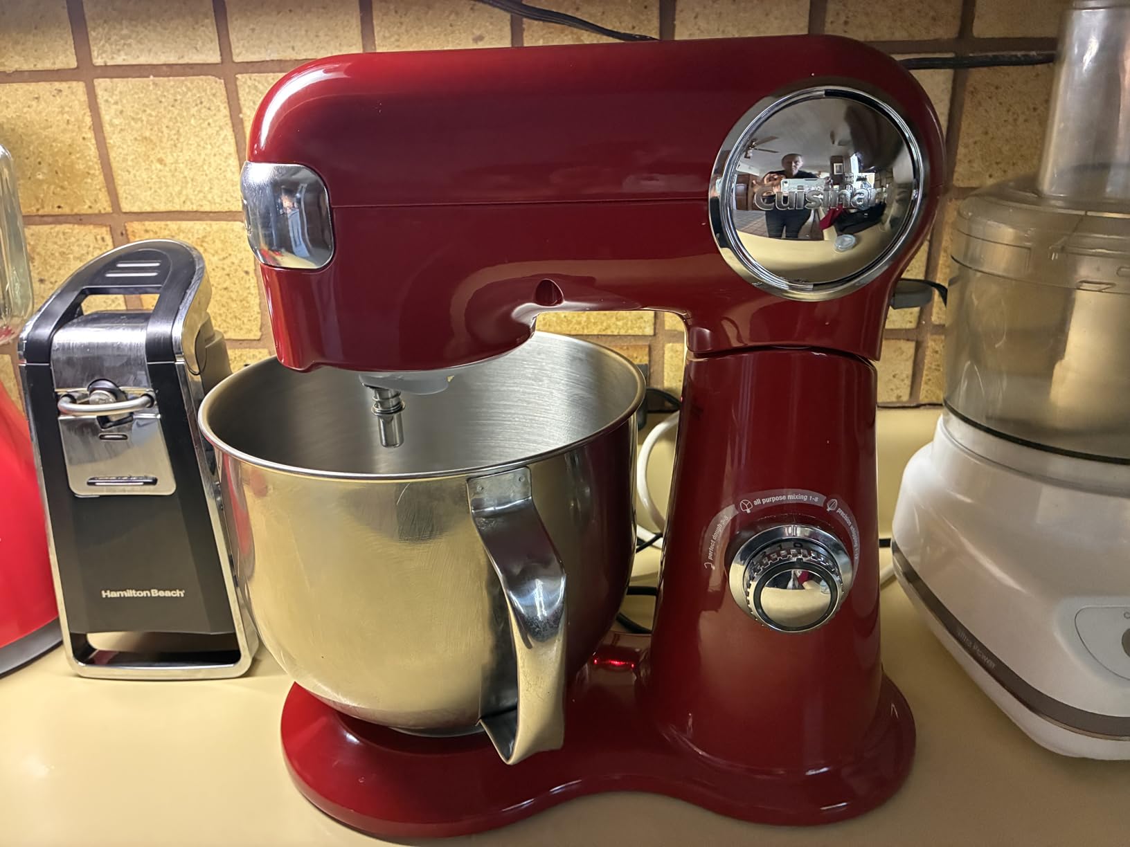 Cuisinart Stand Mixer, 12 Speed, 5.5 Quart Stainless Steel Bowl, Chef's Whisk, Mixing Paddle, Dough Hook, Splash Guard w/ Pour Spout, Ruby Red, SM-50R, Manual customer photo 1