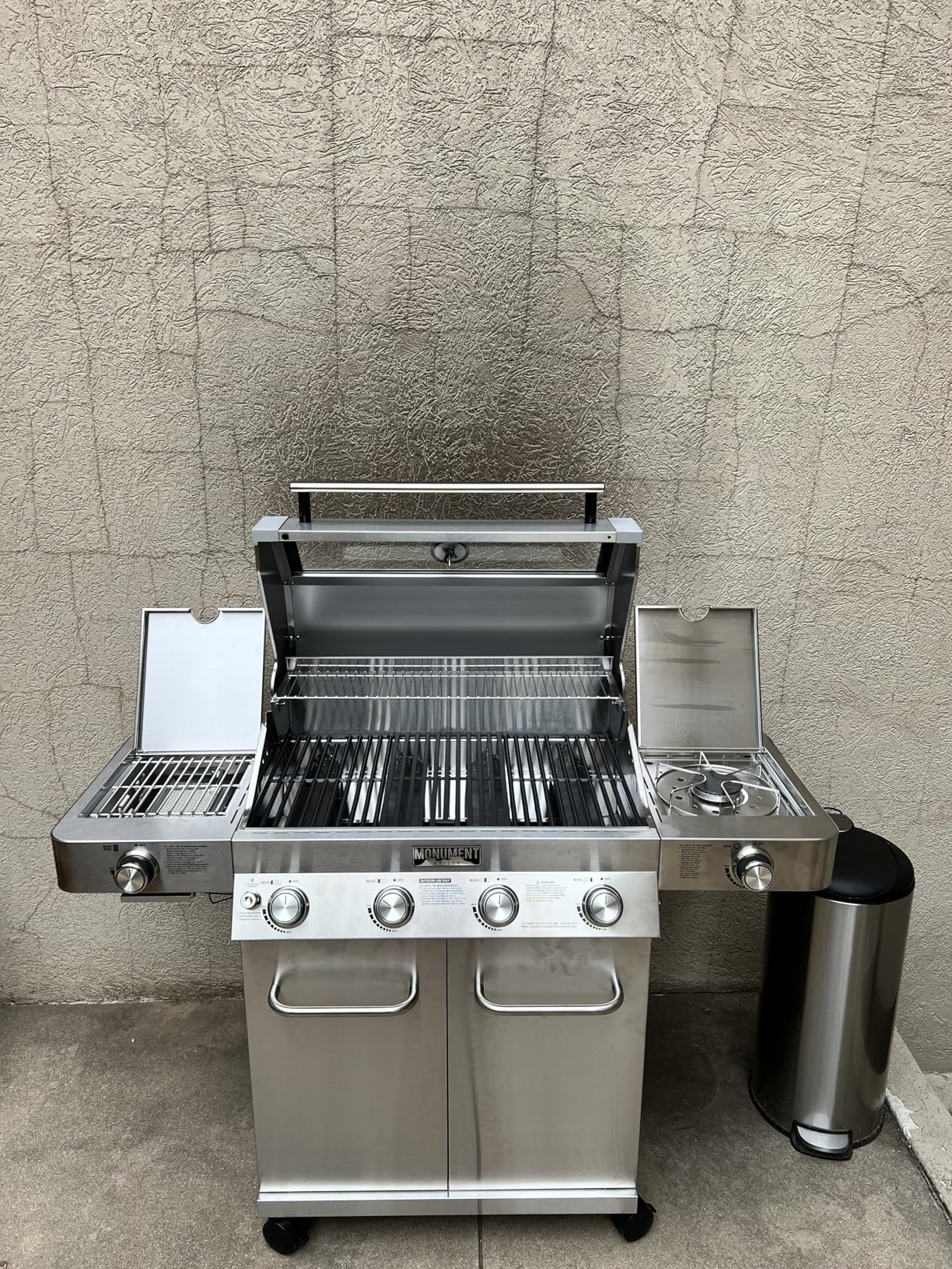 Larger 4+2 Burner Propane Gas Grills Stainless Steel Cabinet Style with Clearview Lid, Knob Controls, Built-In Thermometer, Infrared Side Sear Burners & Side Burners, Outdoor Use customer photo 2