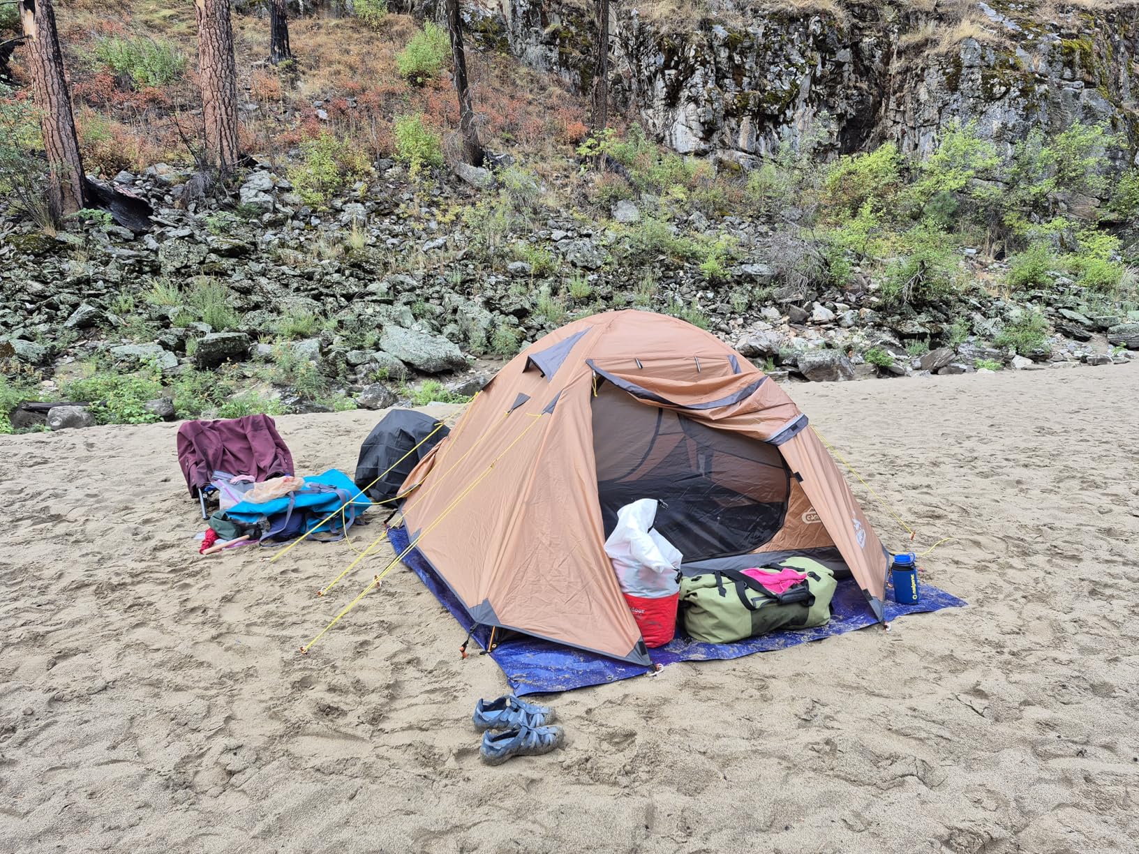 2-3 Person Backpacking Tent with Double Door 2 Vestibule, Waterproof Windproof Lightweight Easy Set Up 3 Season 2 Man Two Person Tent for Camping, Hiking, Motorcycle, Mountaineering with UPF 50+ customer photo 1