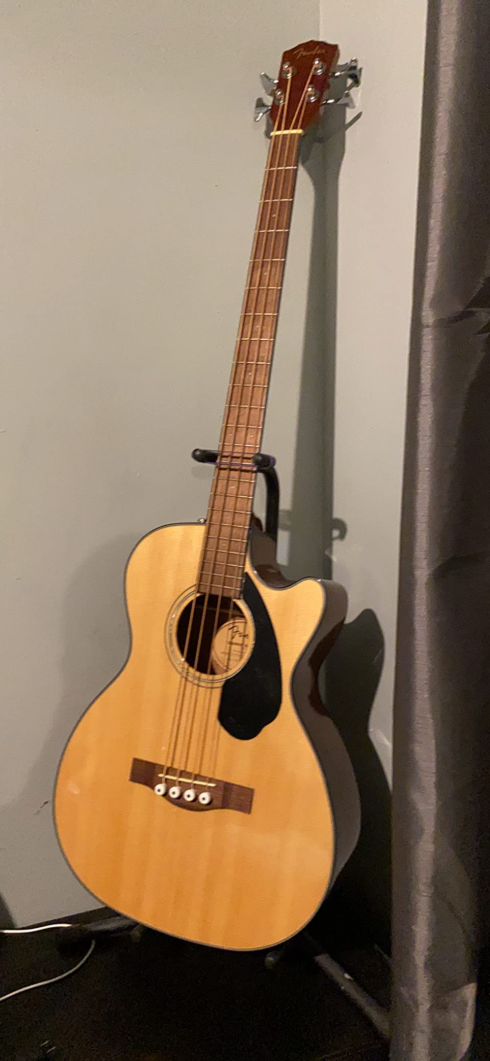 Acoustic Bass Guitar 4-String with Fishman Bass Acoustic Guitar Pickup with Tuner and Equalizer, Classic Design with Rounded Walnut Fingerboard, Mahogany Construction, Spruce Top customer photo 2