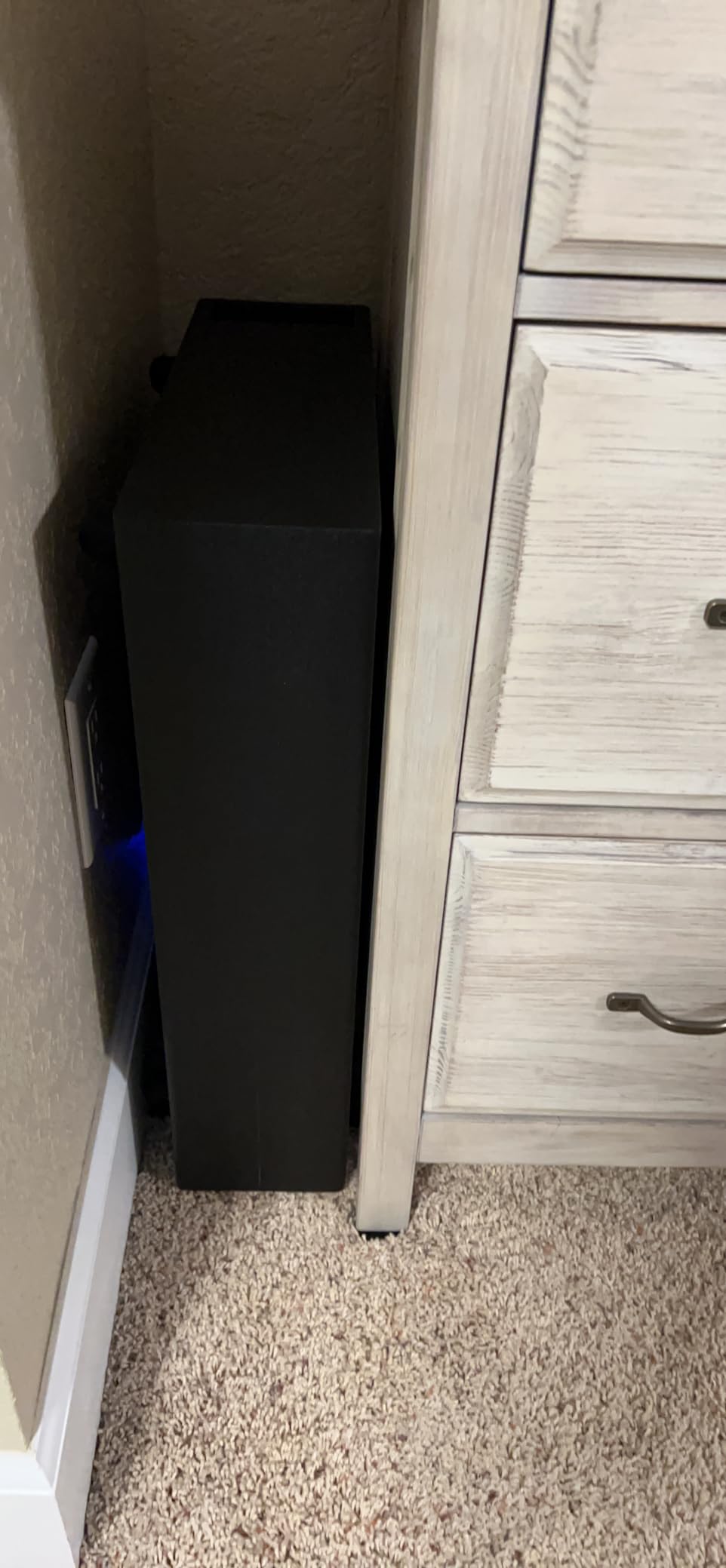 Monoprice SSW-8 Slim Powered Subwoofer - 8 Inch Woofer, 100 Watt, Low Profile, Powerful Amp, Low Pass, RCA and Speaker Level Terminal Inputs, Black customer photo 2