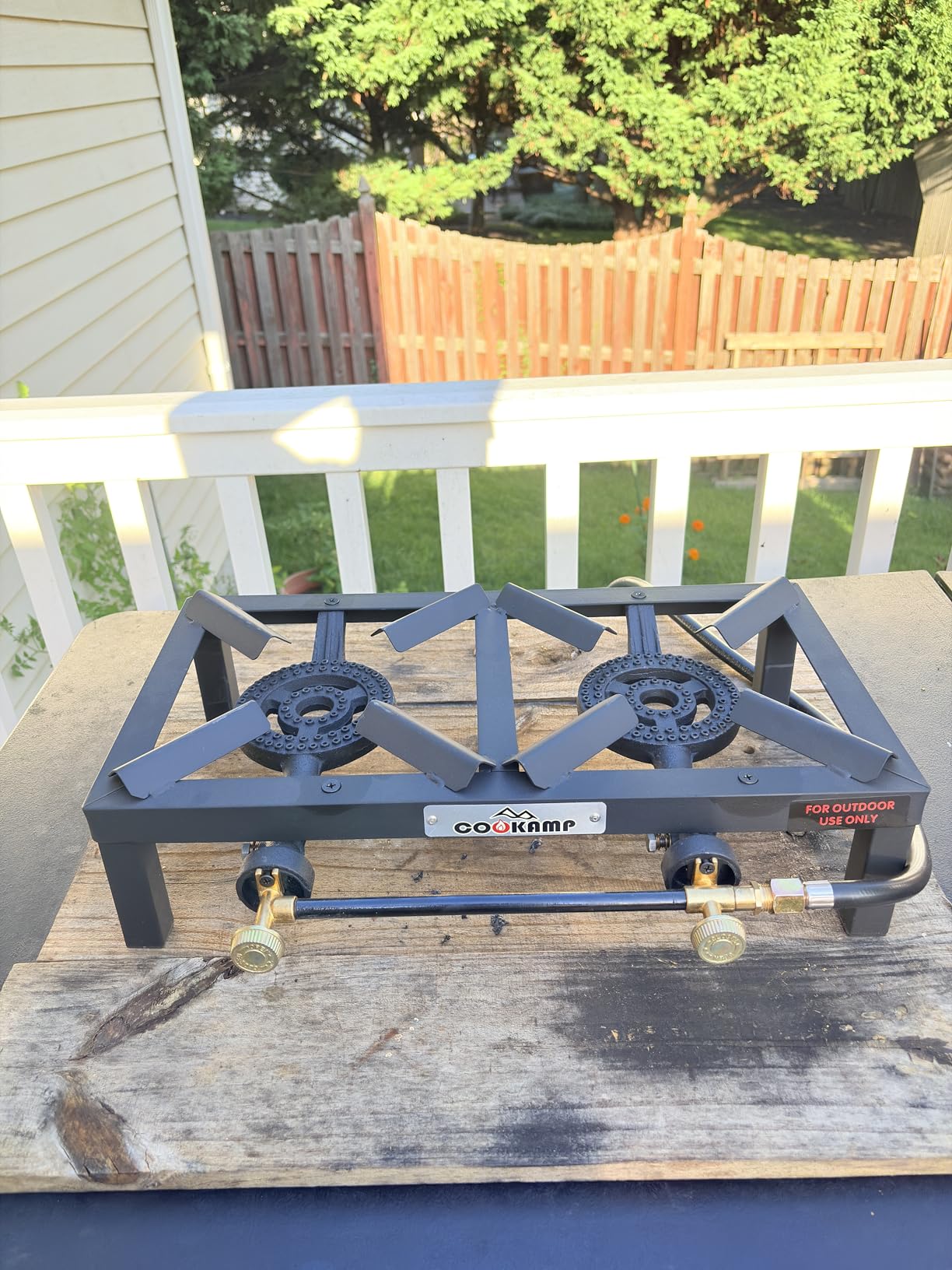 COOKAMP Propane Double Burner Angle Iron Camp Stove with CSA Listed Regulator and 4ft Hose (SA2200) customer photo 2