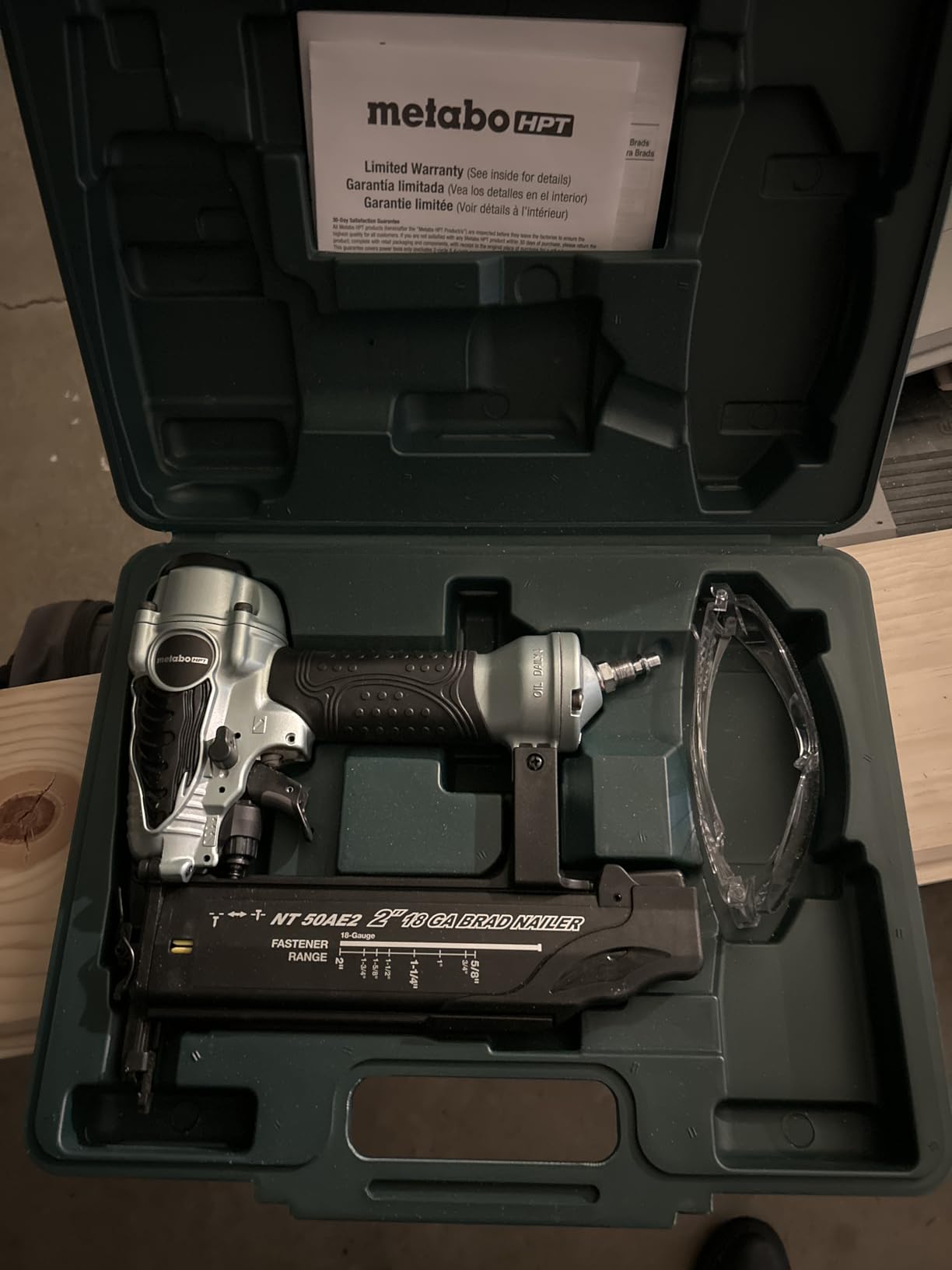 Metabo HPT Brad Nailer, Pneumatic 18 Gauge Adjustable Depth, NT50AE2 | Fires 5/8 in to 2 in Nails, Finish Trim Work, Furniture Building, Lightweight Design customer photo 1