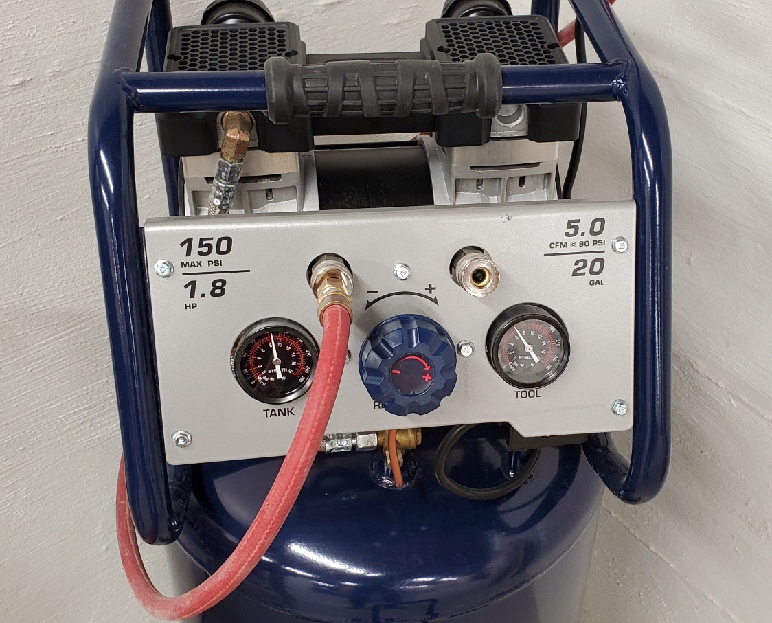 Stealth 20 Gallon Ultra Quiet Air Compressor, 1.8 HP Oil-Free Peak 150 PSI 68 Decibel, 5.5 CFM @ 40 PSI 5 CFM @ 90 PSI customer photo 2