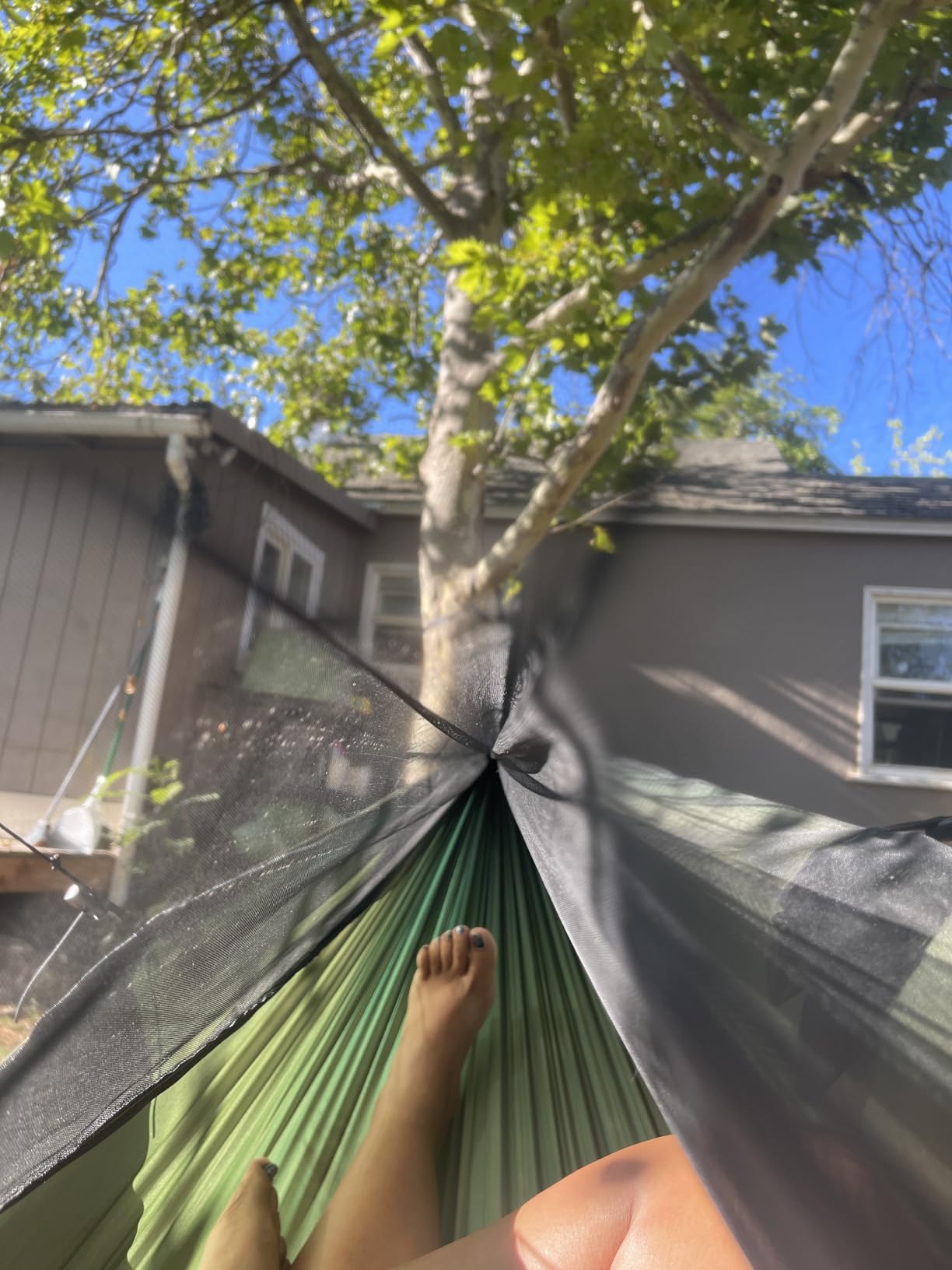Covacure Camping Hammock - Lightweight Double Hammock, Hold Up to 772lbs, Portable Hammocks for Indoor, Outdoor, Hiking, Camping, Backpacking, Travel, Backyard, Beach (Black) customer photo 1