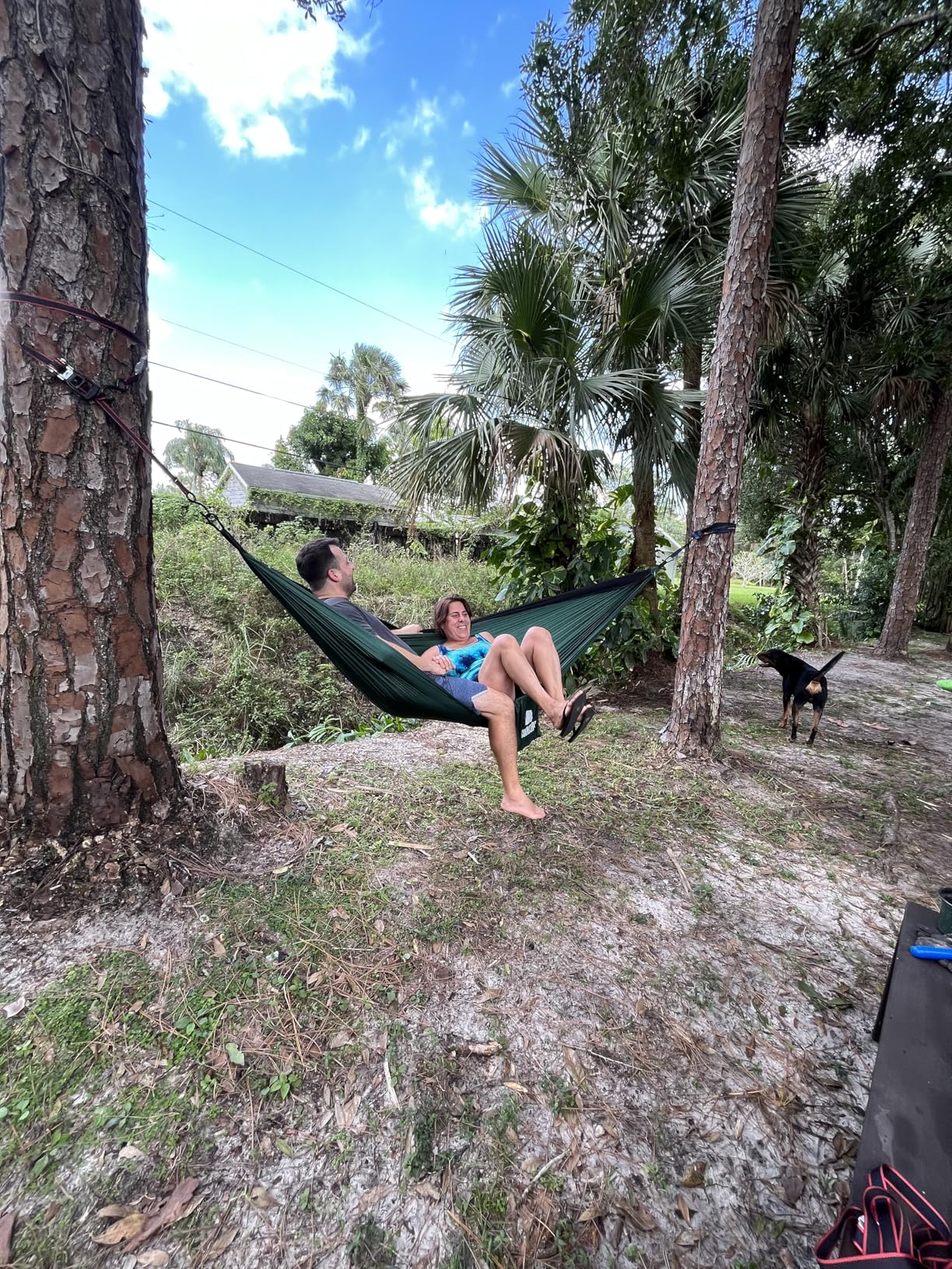 Covacure Camping Hammock - Lightweight Double Hammock, Hold Up to 772lbs, Portable Hammocks for Indoor, Outdoor, Hiking, Camping, Backpacking, Travel, Backyard, Beach (Black) customer photo 2