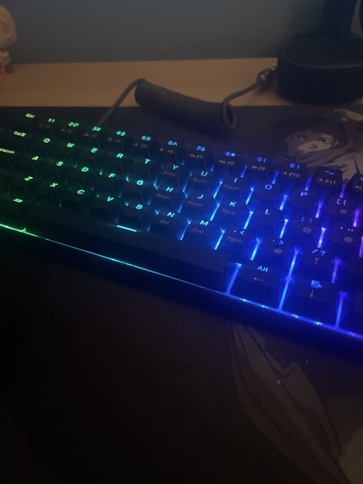 RK ROYAL KLUDGE RK61 60% Mechanical Gaming Keyboard with Coiled Cable, 2.4Ghz/Bluetooth/Wired, Wireless Bluetooth Mini Keyboard 61 Keys, RGB Hot-Swappable Red Switch, Ergonomic Design - Black customer photo 2