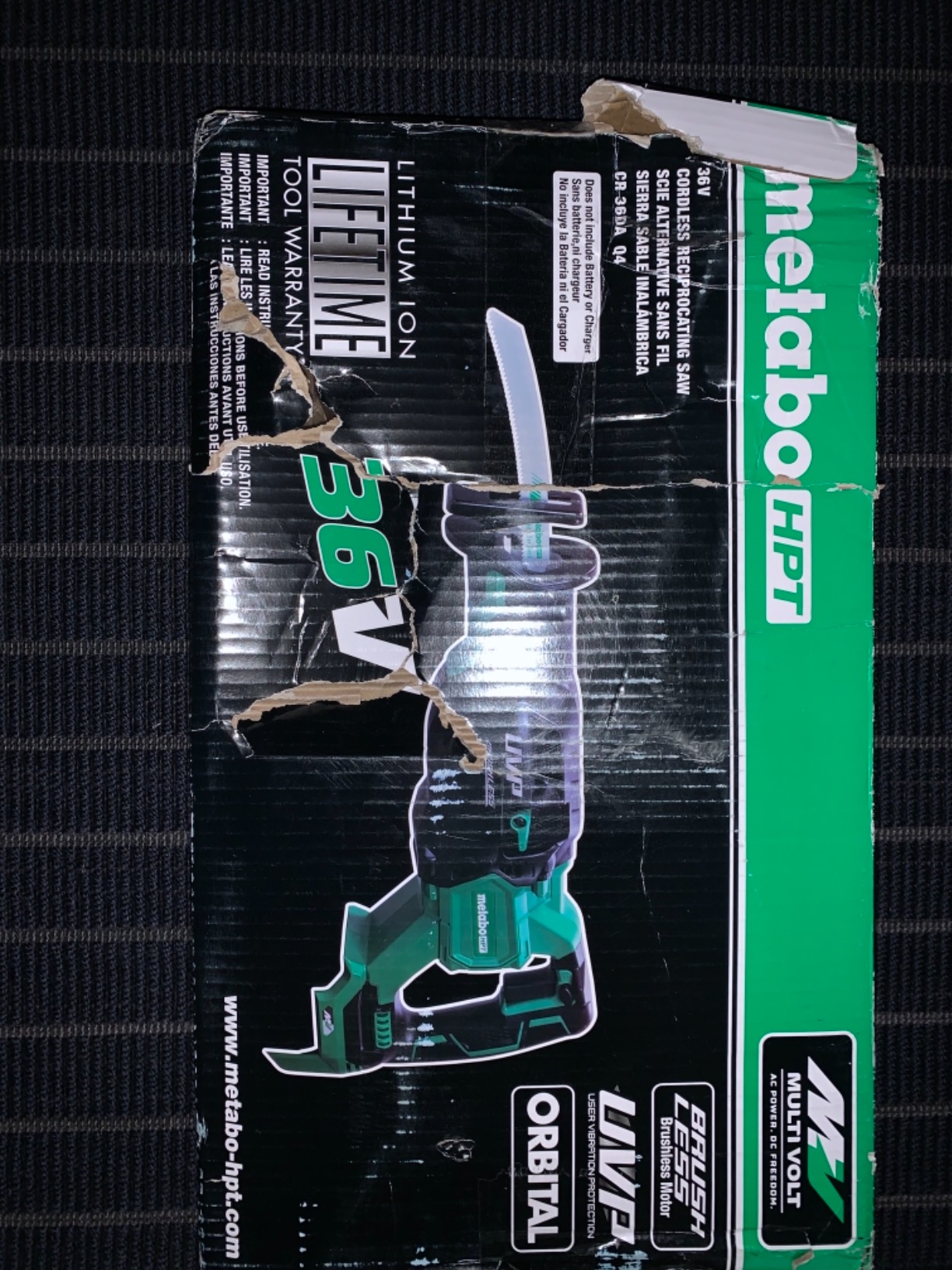 Metabo HPT 36V Cordless Reciprocating Saw, Orbital Action, CR36DAQ4 | Battery Not Included, 4-Stage Speed Selector, 1700-3000 SPM, Low Vibration Design, Metal Rafter Hook Included customer photo 2