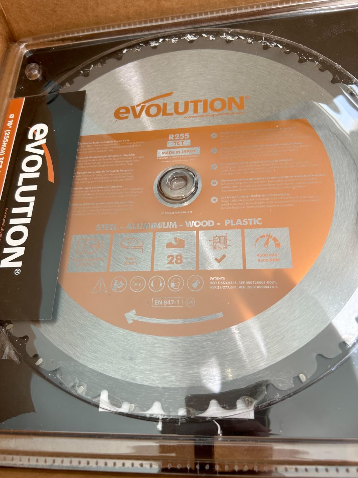 Evolution Power Tools R255SMS-DB+ 10-Inch Dual Bevel Sliding Miter Saw Multi-Material, Multipurpose Cutting Cuts Metal, Plastic, Wood 45˚-45˚ Double Bevel & 50˚-50˚ Miter TCT Blade Included customer photo 2