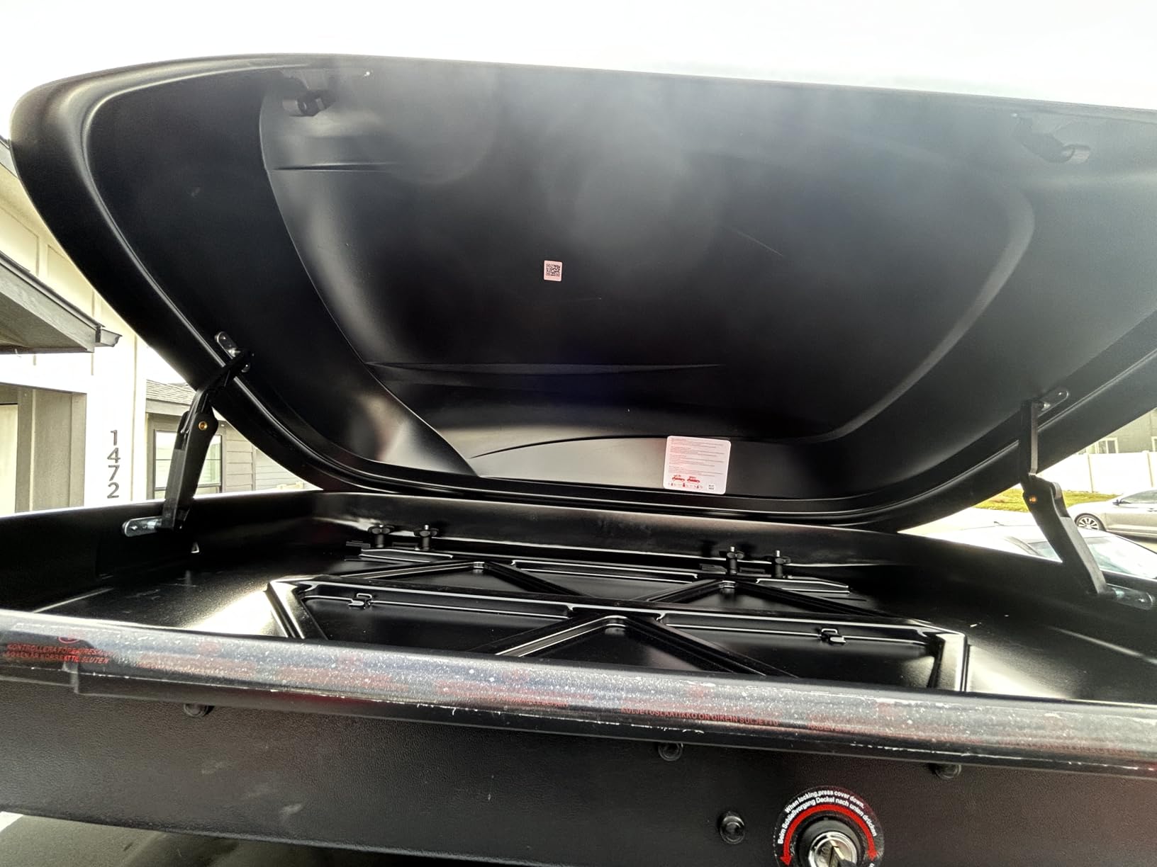 DNA MOTORING Rooftop Cargo Box Carrier Lockable Heavy Duty Car Top Storage Case, Capacity 110 Lbs, 53