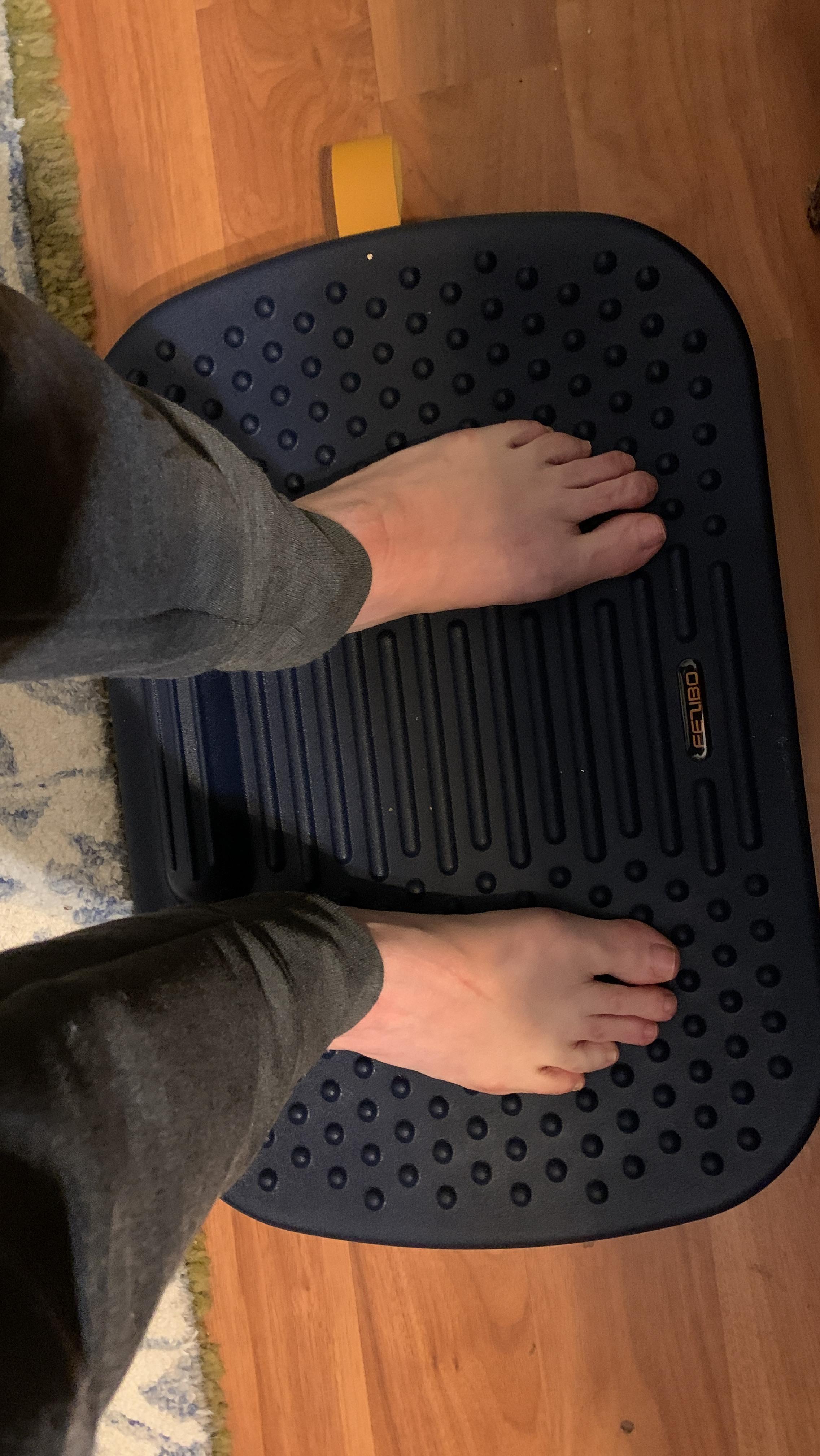 FEZIBO Standing Desk Mat with Anti Fatigue Bar | Wooden Wobble Balance Board with Ergonomic Design Comfort Floor Mat customer photo 1