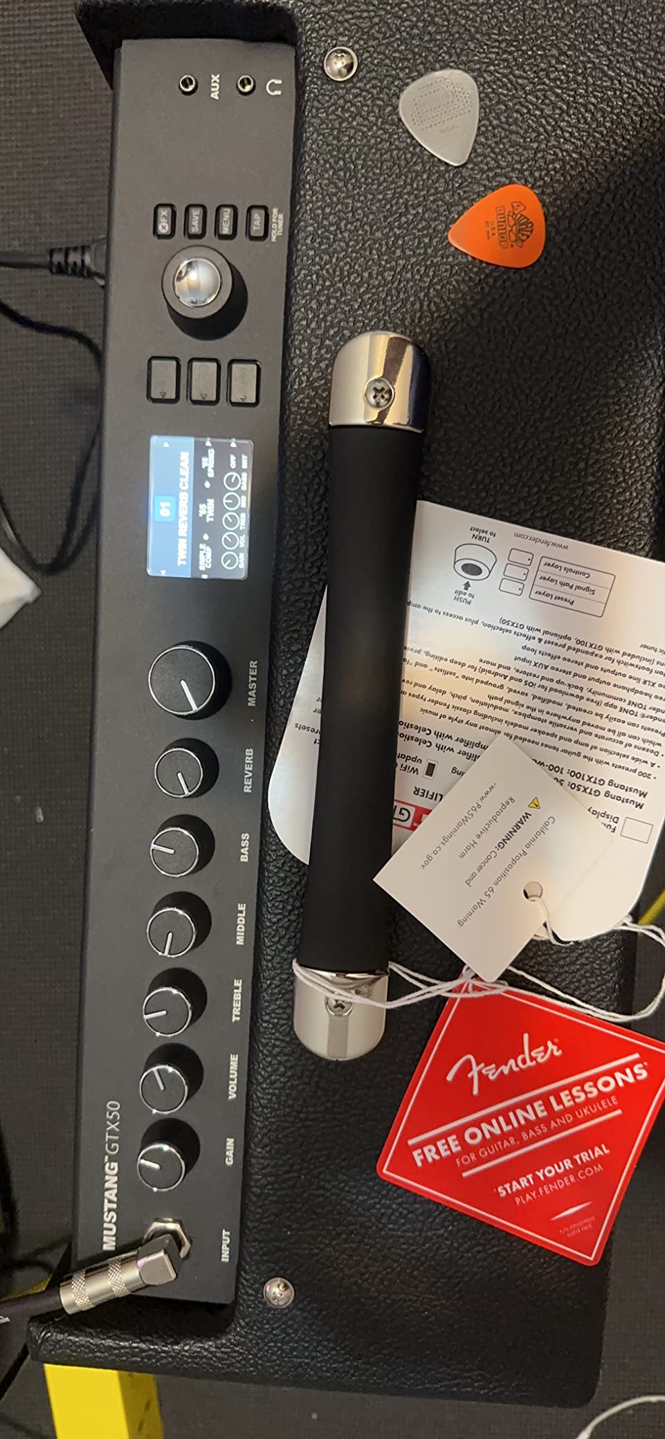 Fender Mustang GTX50 Modeling Guitar Amplifier, 50 Watts, Black | Built-in effects, Bluetooth streaming, 50 presets, home practice amp, electric guitar, USB recording customer photo 1