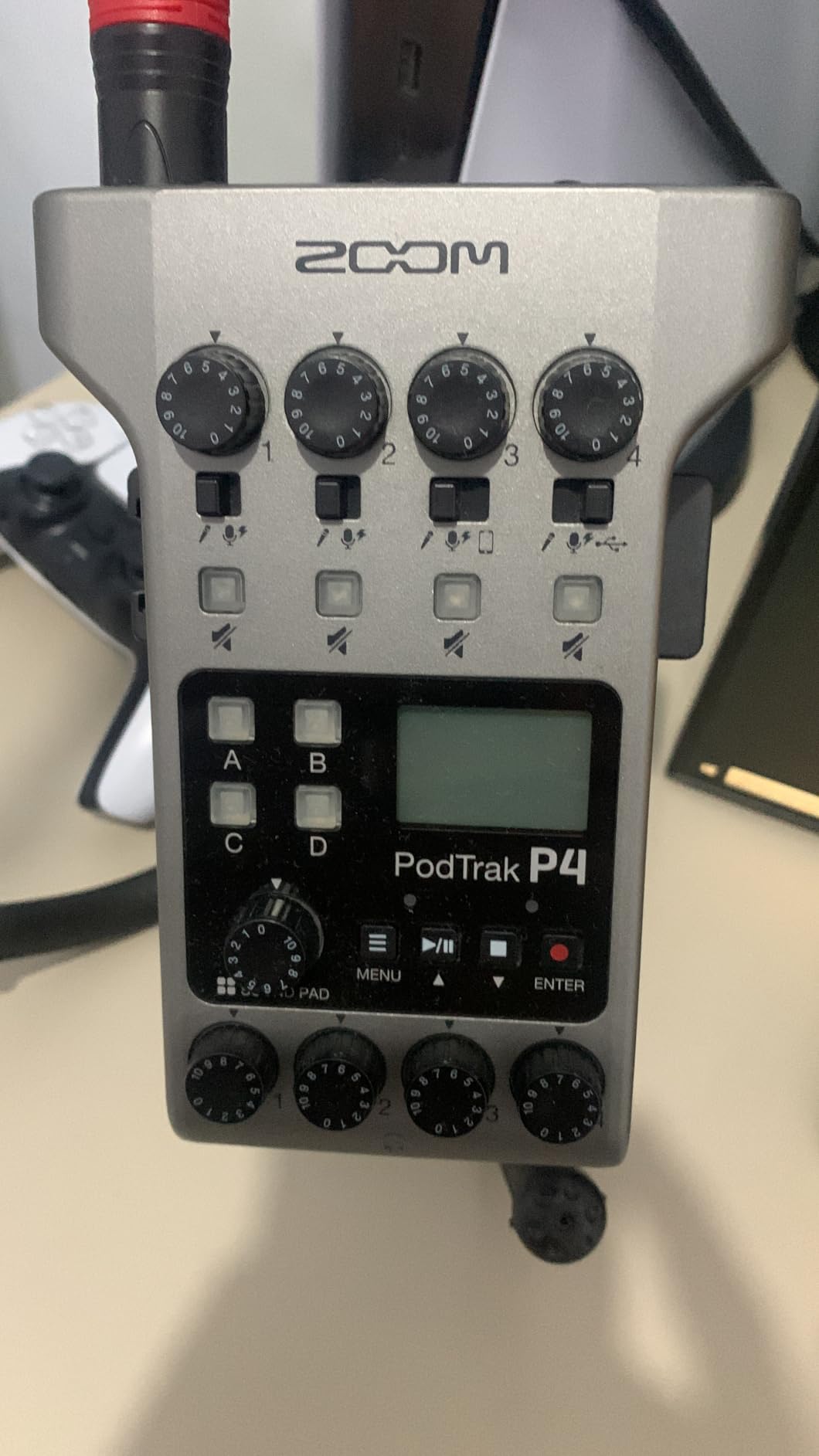 Zoom PodTrak P4 Podcast Recorder with 4 XLR Mic Inputs, 4 Headphone Outputs, Sound Pads, USB Audio Interface customer photo 1