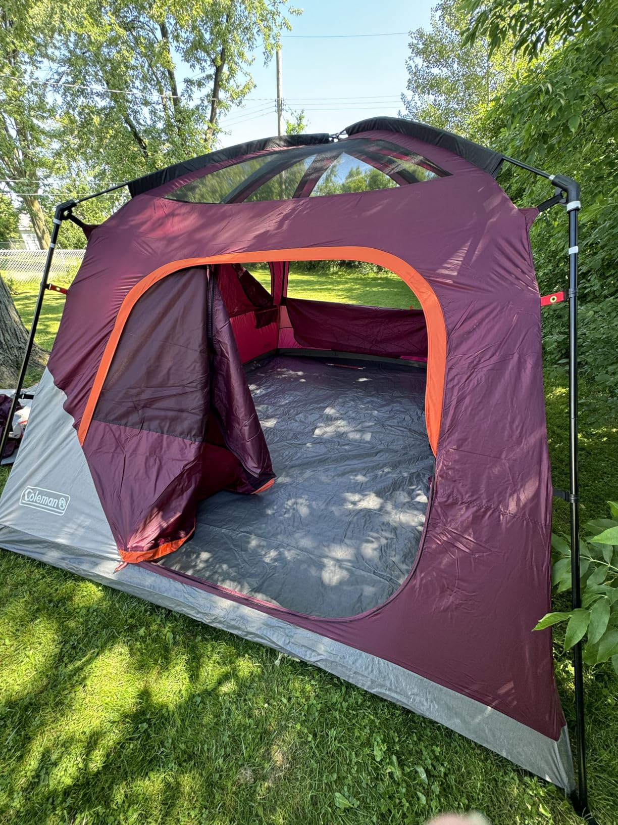 Coleman Skylodge Camping Tent 8/10/12 Person Weatherproof Family Tent with Convertible Screen Room, Color-Coded Poles, Room Divider, Rainfly, Storage Pockets, Fits Multiple Queen-Sized Airbeds customer photo 2