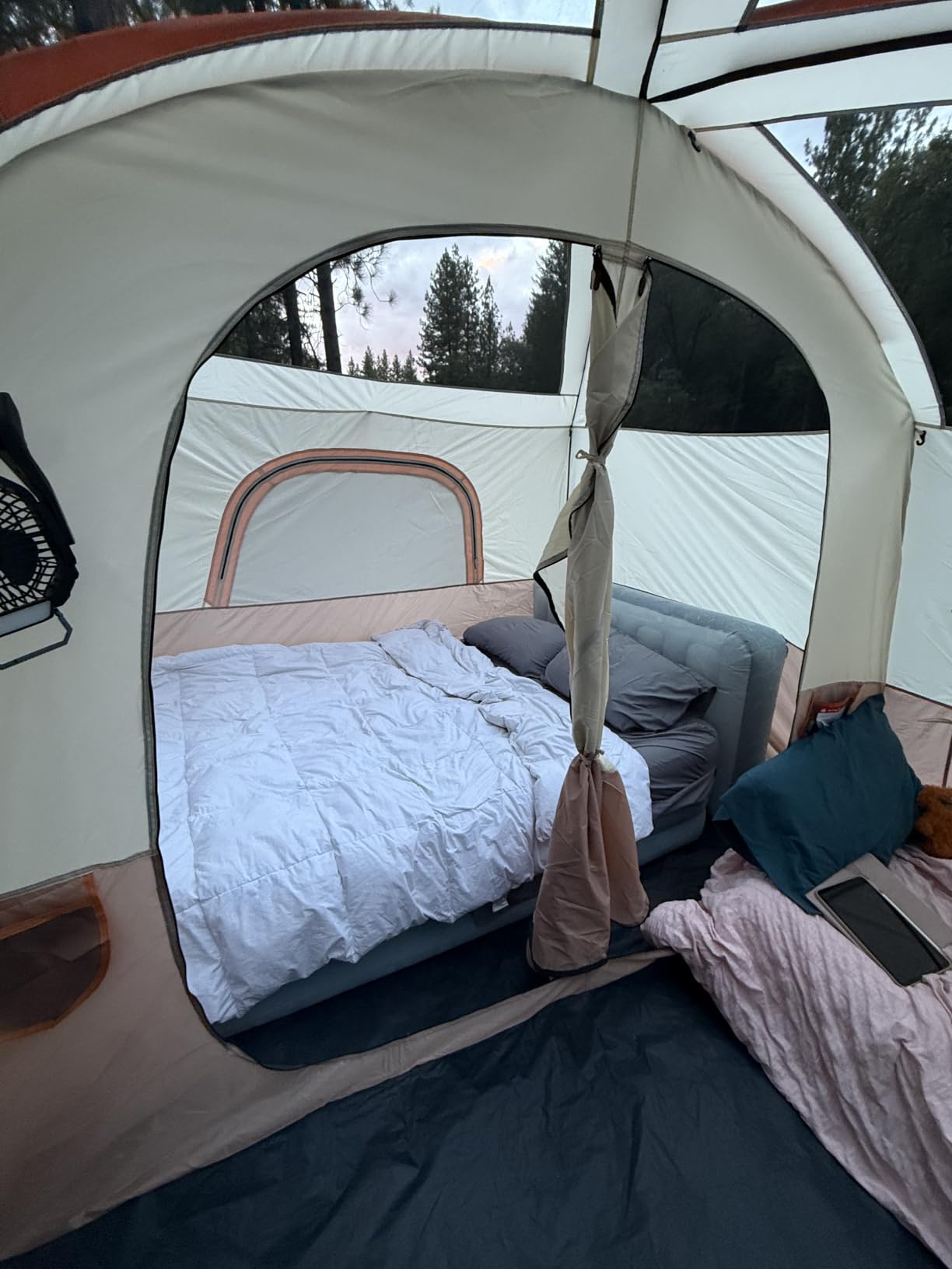 Extra Large Tent 8-10-12-14 Person (Style A), Family Cabin Tents, 2 Rooms, 3 Doors and 3 Windows with Mesh, Straight Wall, Waterproof, Double Layer, Big Tent for Outdoor, Picnic, Camping customer photo 2
