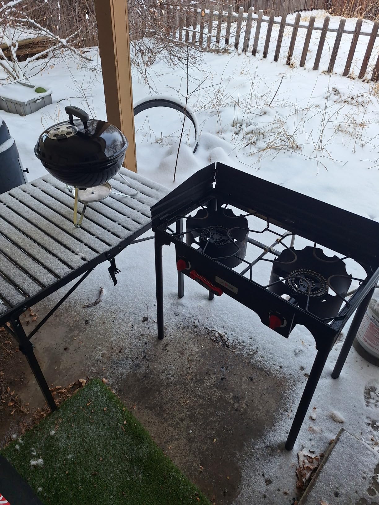 Gas One Propane Double Burner Two Burner Camp Stove with Windscreen Outdoor High Pressure Propane 2 Burner Adjustable PSI Regulator and 4ft Steel Braided Hose With Removable Legs customer photo 2