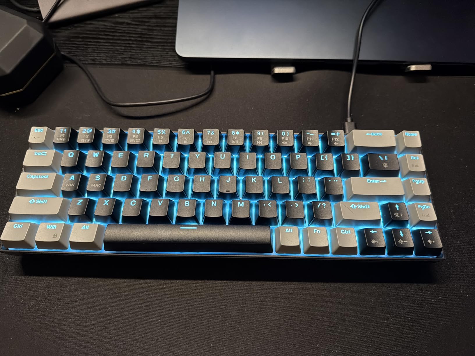 MageGee Portable 60% Mechanical Gaming Keyboard, MK-Box LED Backlit Compact 68 Keys Mini Wired Office Keyboard with Red Switch for Windows Laptop PC Mac - Black/Grey customer photo 2
