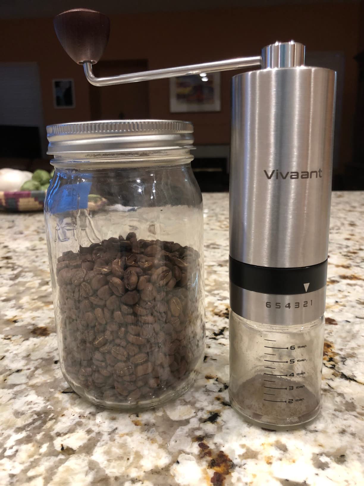 Vivaant Coffee Grinder Manual Capacity 32g - Stainless Steel Conical Burr Coffee Grinder Hand, Manual Coffee Grinder Espresso with Adjustable Settings, Portable Coffee Bean Grinder for French Press customer photo 1