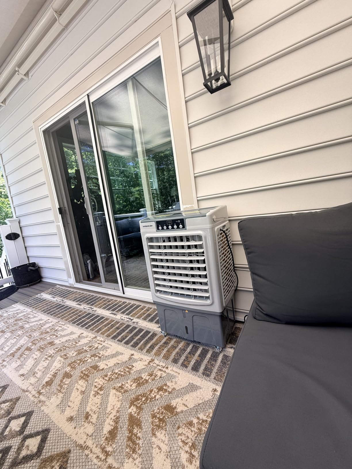VAGKRI Swamp Cooler, 2100CFM Evaporative Air Cooler with 8 Gal Water Tank | 120° Oscillation Air Cooler with 3 Modes & Wind Speeds, 24H Timer, Auto Fill Cooling Fan for Patio Garage Commercial Use customer photo 1