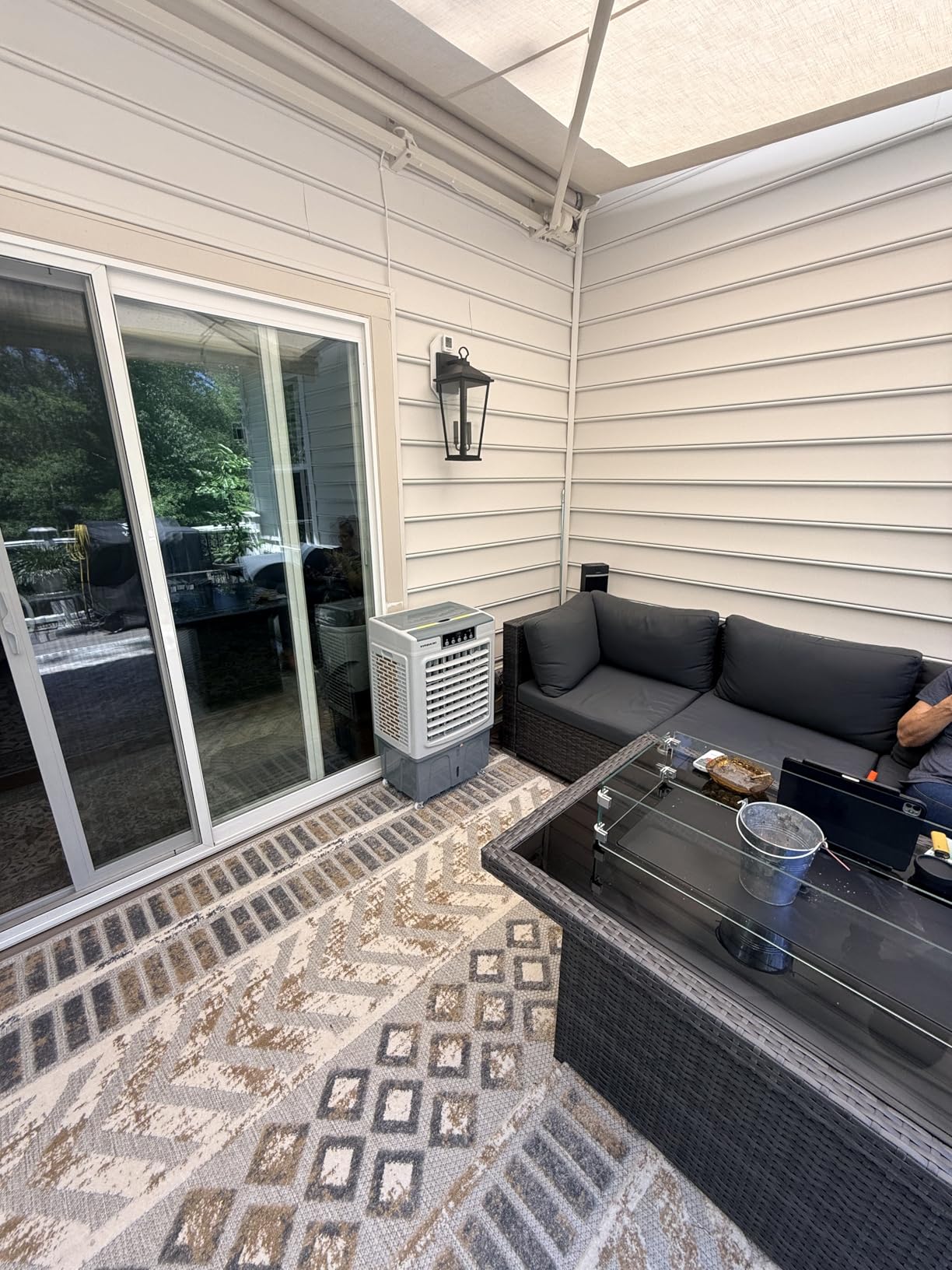 VAGKRI Swamp Cooler, 2100CFM Evaporative Air Cooler with 8 Gal Water Tank | 120° Oscillation Air Cooler with 3 Modes & Wind Speeds, 24H Timer, Auto Fill Cooling Fan for Patio Garage Commercial Use customer photo 2