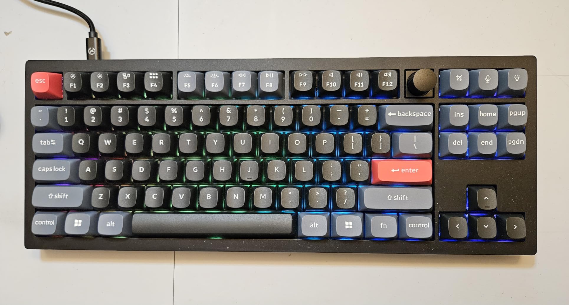 Keychron V3 Wired Custom Mechanical Keyboard Knob Version, TKL QMK/VIA Programmable with Hot-swappable Keychron K Pro Brown Switch Compatible with Mac Windows Linux Carbon Black (Non-Transparent) customer photo 2