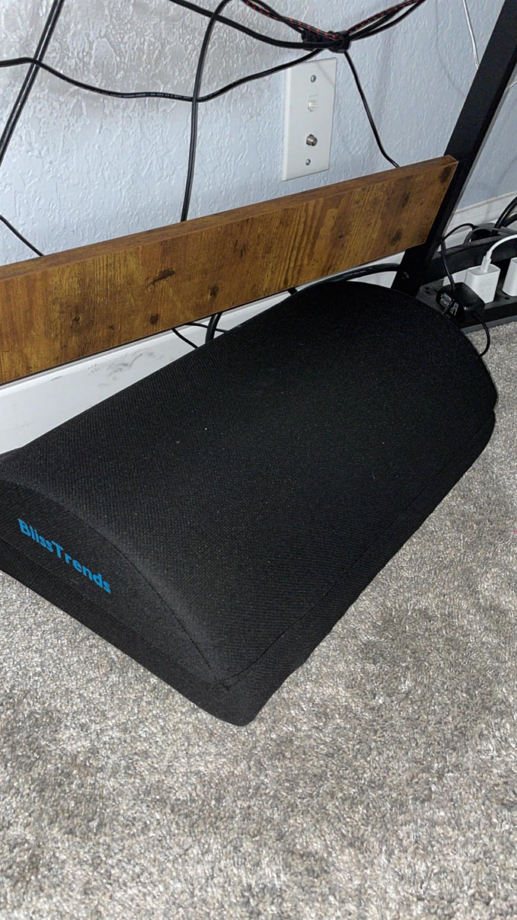BlissTrends Foot Rest Under Desk, Foot Stool with 2 Adjustable Heights - Comfortable Footrest with Washable Cover for Car, Home and Office to Relieve Back, Lumbar, Knee Pain (Large, Black) customer photo 2