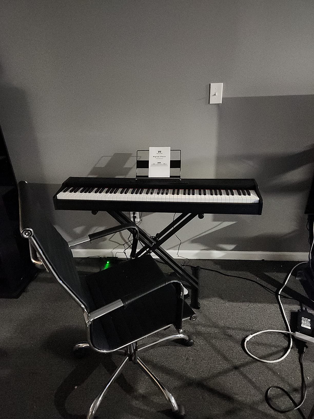 MUSTAR Digital Piano 88 Key Weighted Keyboard Hammer Action, MDP-1200 Weighted Keyboard with Stand, Full Size Electric Piano Keyboard 88 Keys with for Beginners, Portable Case, Sustain Pedal, Black customer photo 1