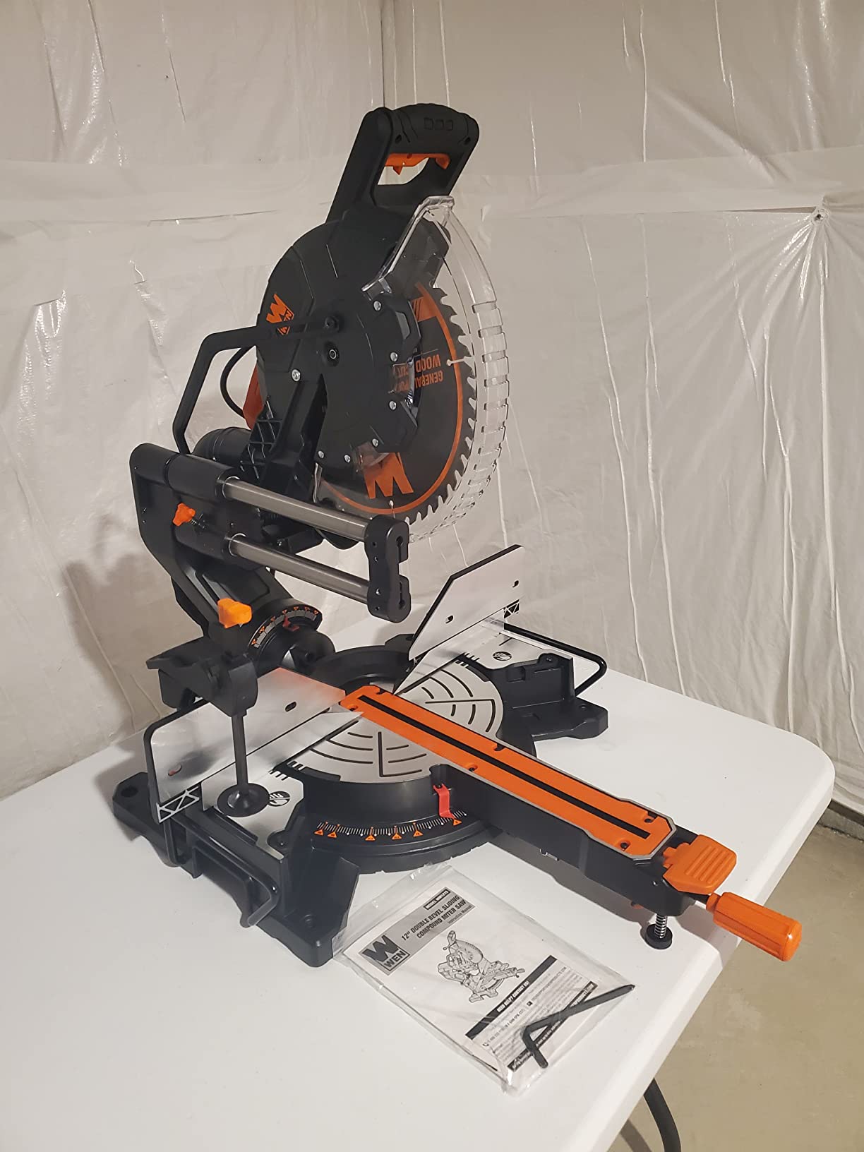 WEN MM1215 15-Amp 12-Inch Dual Bevel Sliding Compound Miter Saw with LED Cutline customer photo 2
