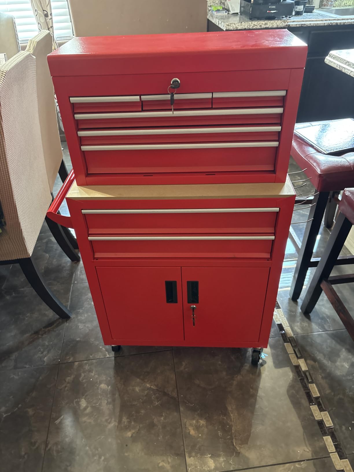 INTERGREAT Rolling Tool Chest with Wheels and 8 Drawers, Detachable Large Tool Cabinet with Lock for Garage, Locking Mechanic Tool Cart with Black Liner for Warehouse, Workshop, High Capacity customer photo 1