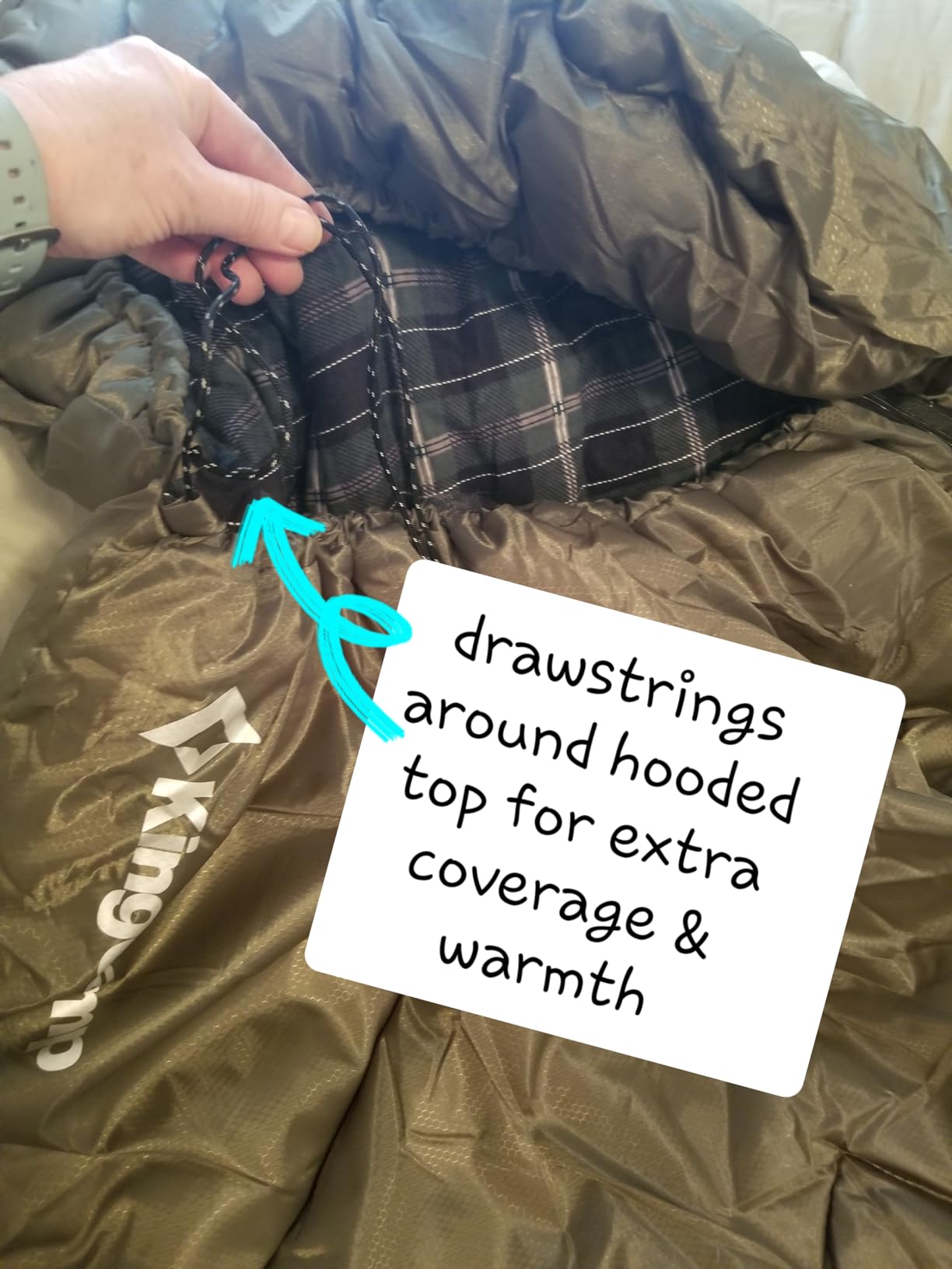 KingCamp Sleeping Bag for Adults, 100% Flannel XL Big and Tall | Cold Weather Warm Sleeping Bags with Compression Sack Portable Waterproof Gear Accessories for Outdoor Camping customer photo 1