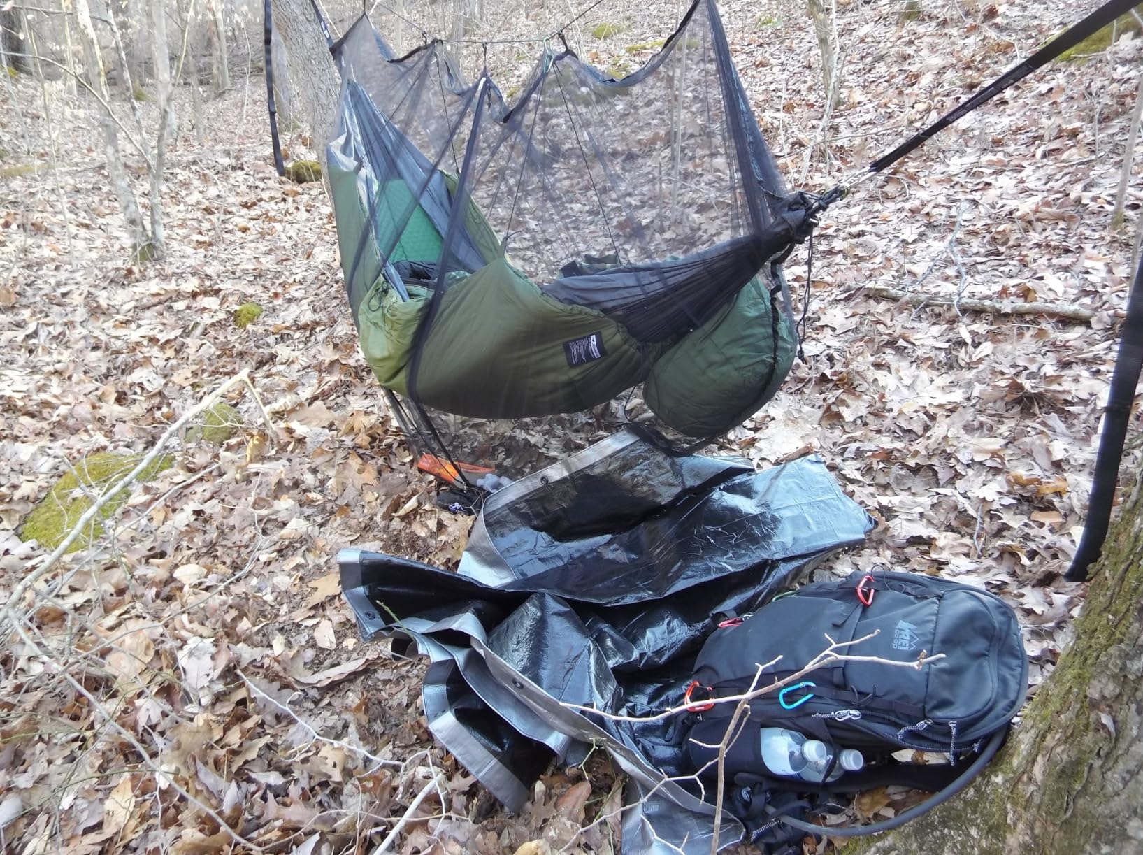 ENO TravelNest Hammock & Straps Combo - Portable Hiking and Camping Hammock with Straps Included - Travel Hammock for Camping, Hiking, Backpacking, a Festival, or The Beach - Marine customer photo 1