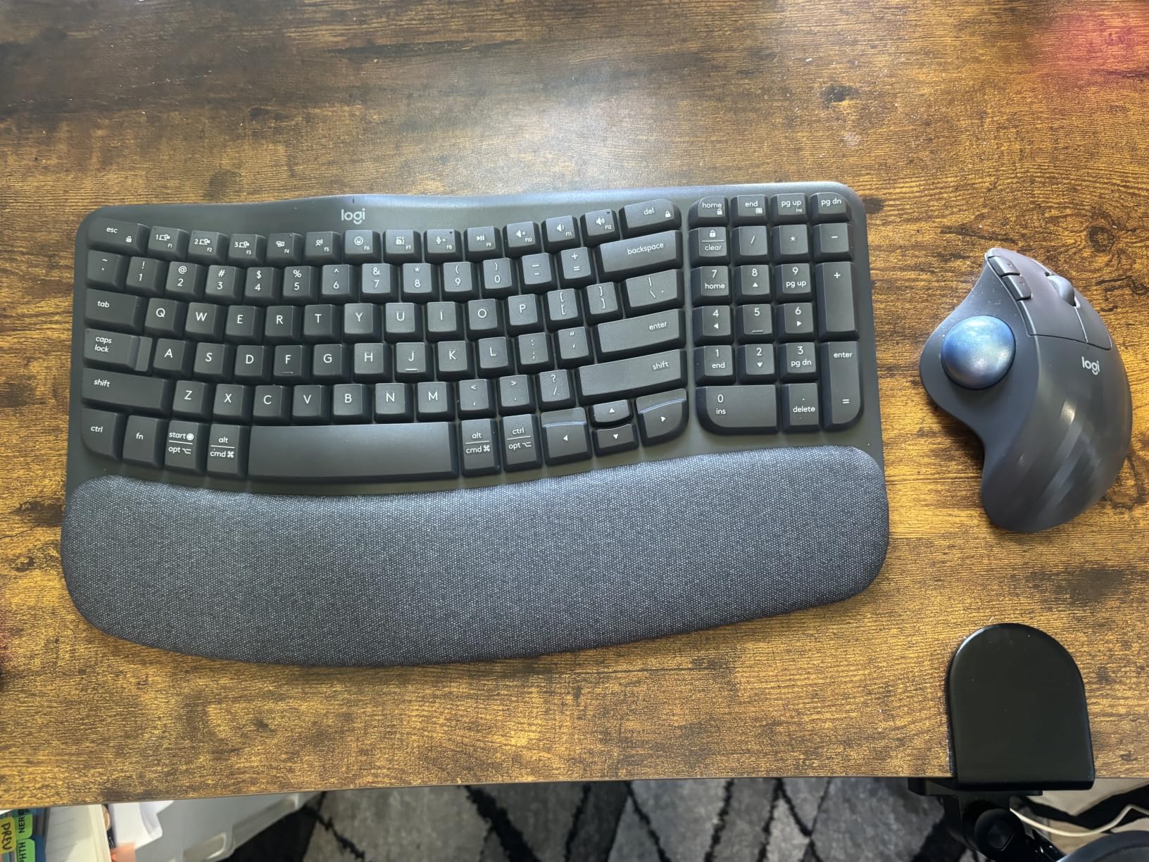 Logitech Wave Keys Wireless Ergonomic Keyboard - Graphite | Cushioned palm rest, comfortable natural typing, Easy-Switch, Bluetooth, Logi Bolt receiver, for multi-OS Windows/Mac customer photo 1