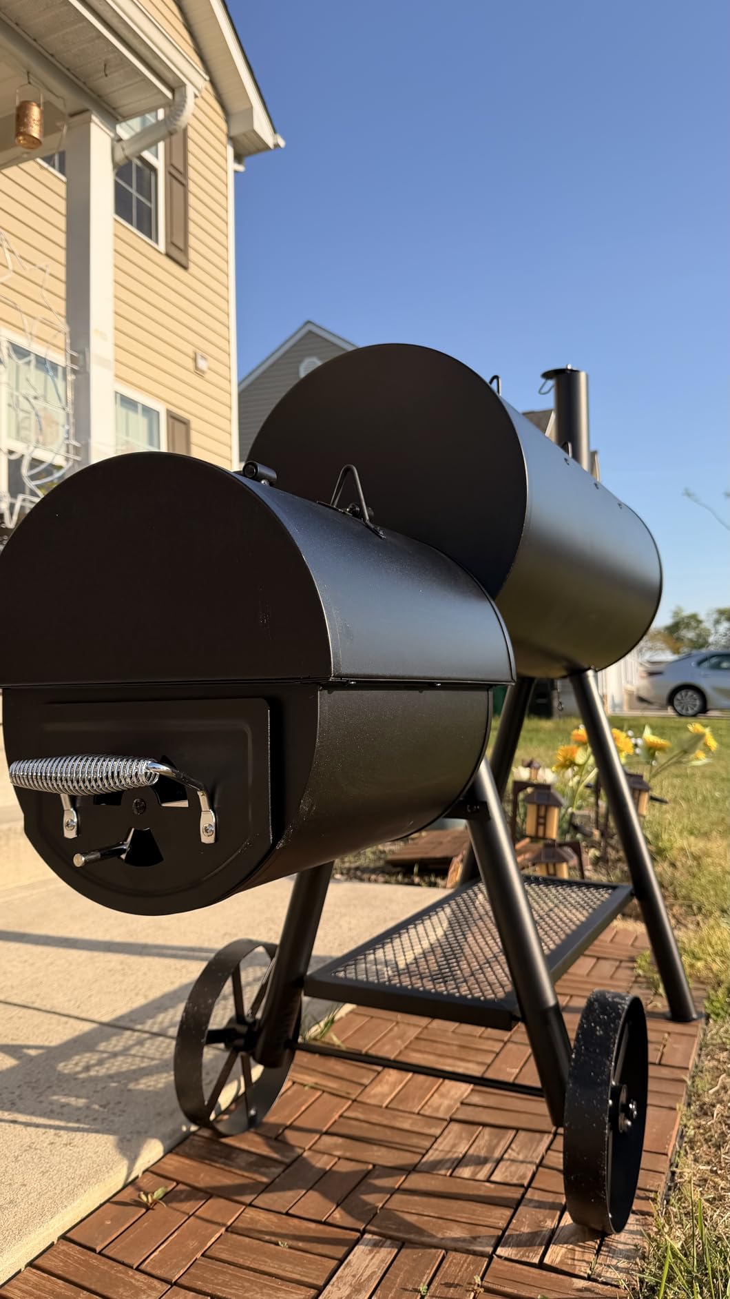 Sophia & William Charcoal Grills with Smoker Large 941 SQ.IN. Cooking Area | Outdoor Barrel Offset Smoker Grills Heavy-Duty, Barbecue Grill & Smoker Combo for Backyard BBQ Outdoor Cooking, Black customer photo 1