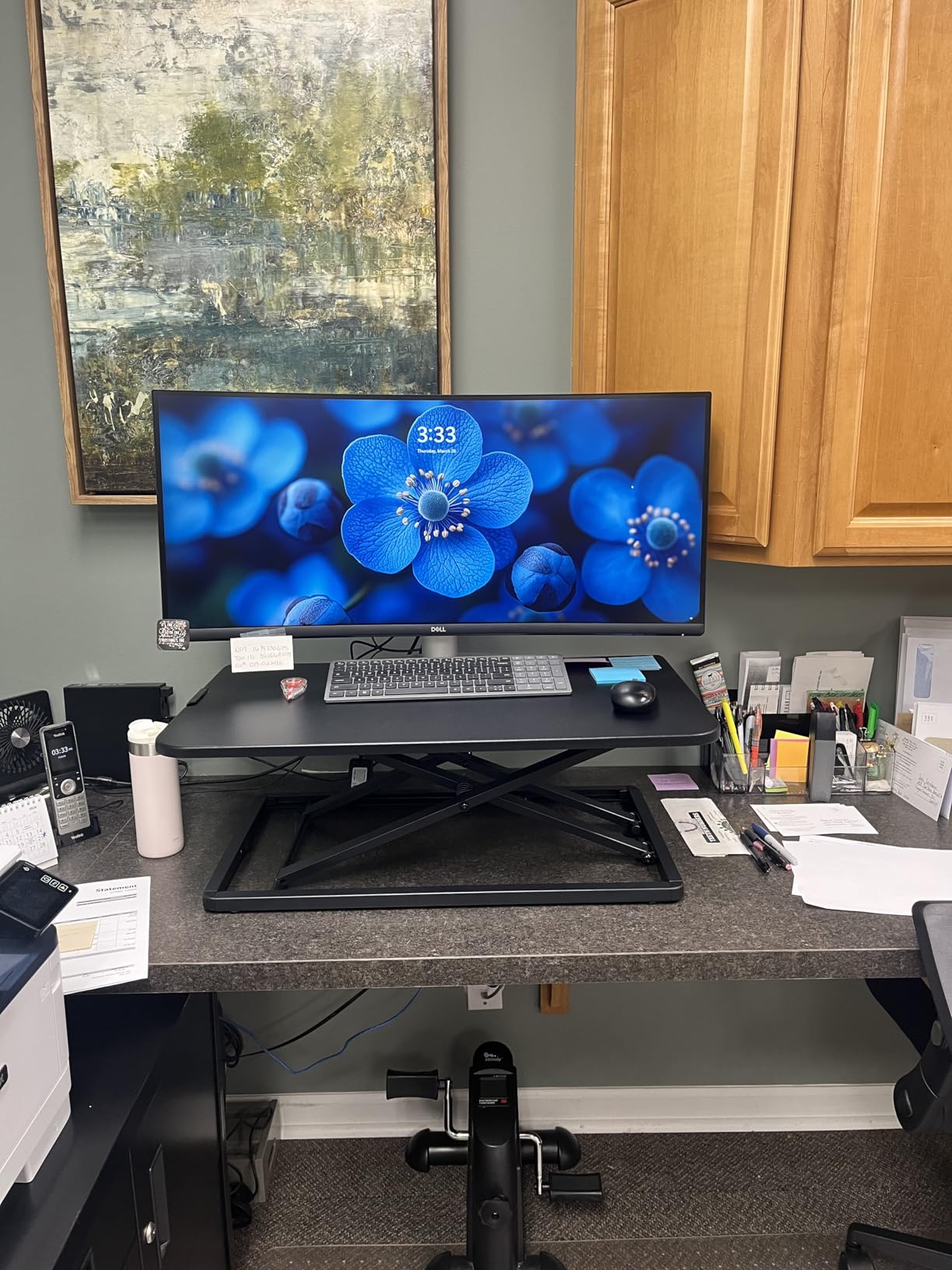 VIVO White 29 inch Single Top Standing Desk Converter, DESK-V000UW | Economy, Height Adjustable, Sit Stand Tabletop Monitor and Laptop Riser Workstation, Holds 22 lbs, No Assembly Required customer photo 1