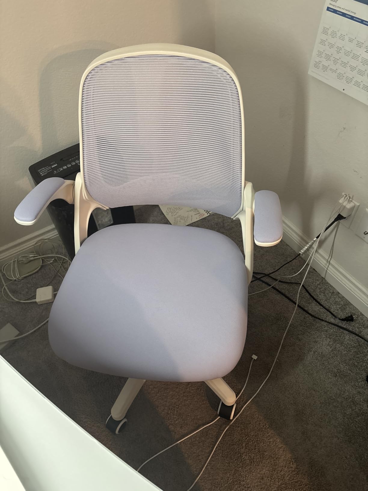 NEO CHAIR Office Desk Gaming Ergonomic Computer Chair with Lumbar Back Support Adjustable Height Swivel Rolling Wheels Flip-up Arms Mesh Chair for Home Vanity (Beige) customer photo 1
