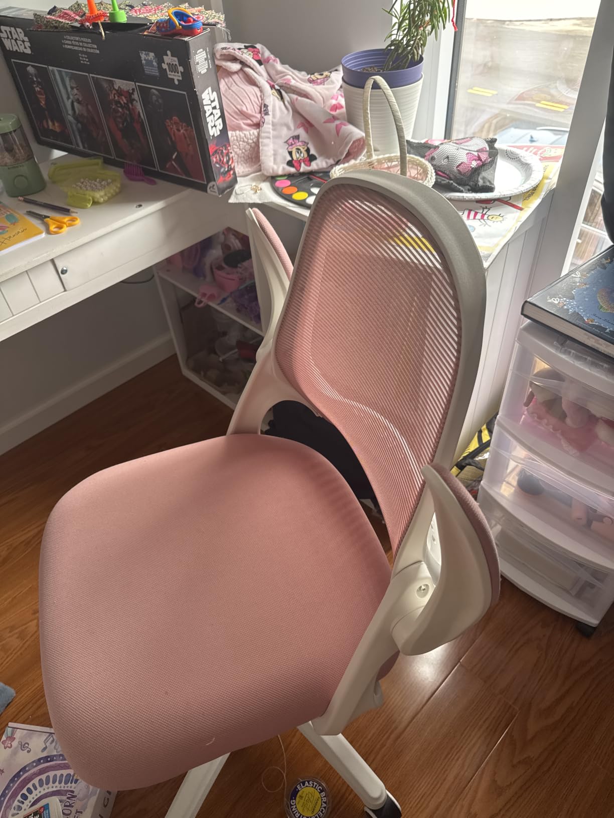 NEO CHAIR Office Desk Gaming Ergonomic Computer Chair with Lumbar Back Support Adjustable Height Swivel Rolling Wheels Flip-up Arms Mesh Chair for Home Vanity (Beige) customer photo 2