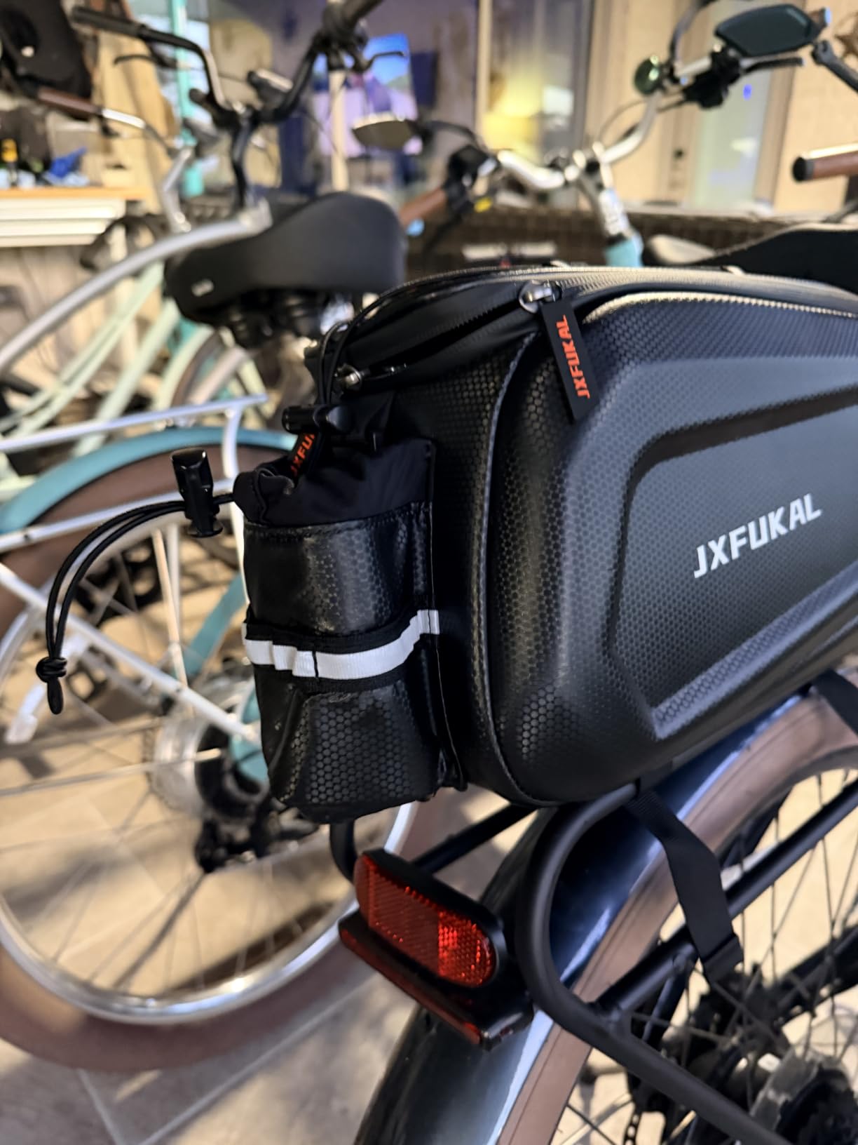 JXFUKAL Bike Bags for Bicycle Rear rack - 9.5L/17L/40L Hard Shell Waterproof Bike Ebike Trunk Pannier Saddle Seat Bag Carrier with Reflector, Rain Cover & Shoulder Strap for Commuter Travel Outdoor customer photo 1