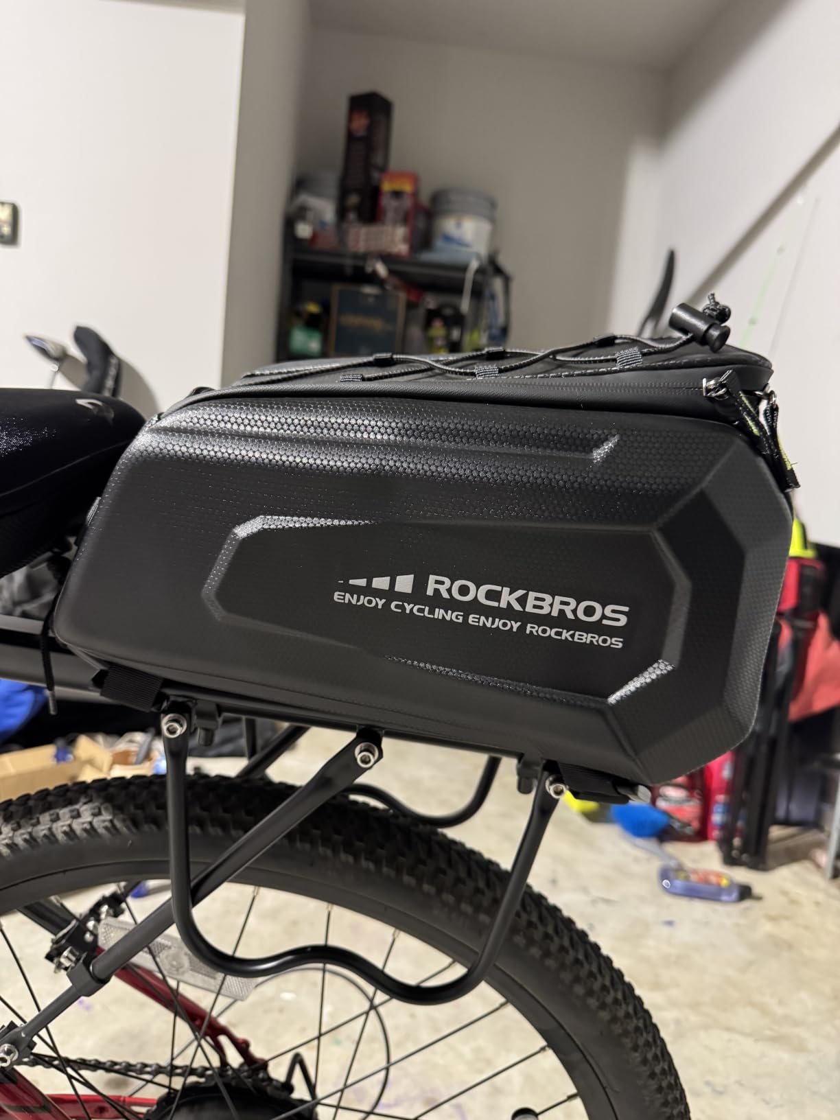 ROCKBROS Bike Rack Bags 9L Hard Shell Trunk Pannier Bag with Rain Cover | Large capacity rear rack bag with hard shell perfect for storage versatile rear seat bag for daily riding and outdoor trips customer photo 1
