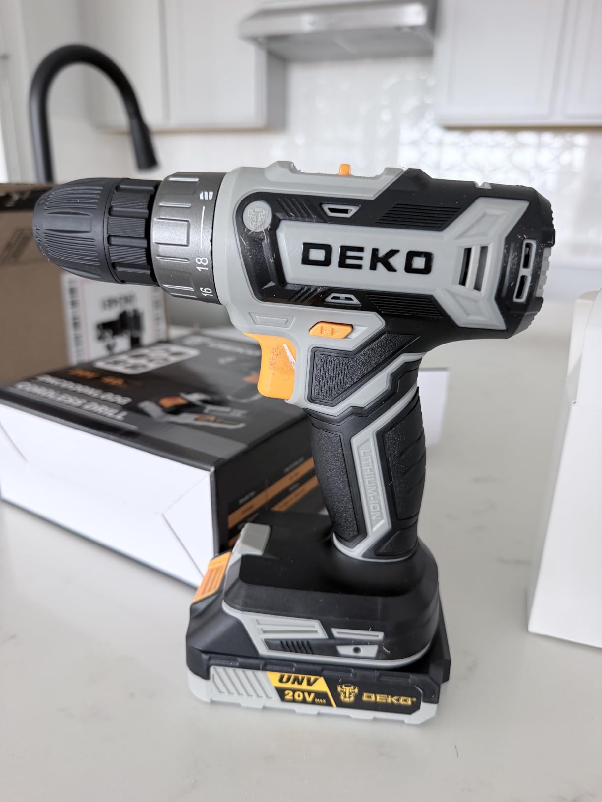 DEKOPRO 20V Cordless Drill, Electric Power Drills Set Tool Drills Cordless Set with Battery and Charger customer photo 1