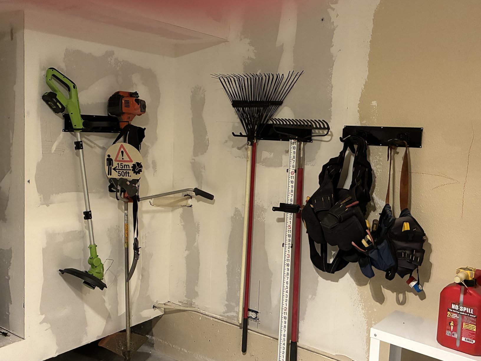 TIDYME Garage Tool Organizer Wall Mount - 48 inches - Sturdy Storage Rack with Adjustable Hooks, Anti-Rust - Easy Installation, 300lbs Capacity - Garden Tool Organizer (03 Racks & 06 Hooks) customer photo 2
