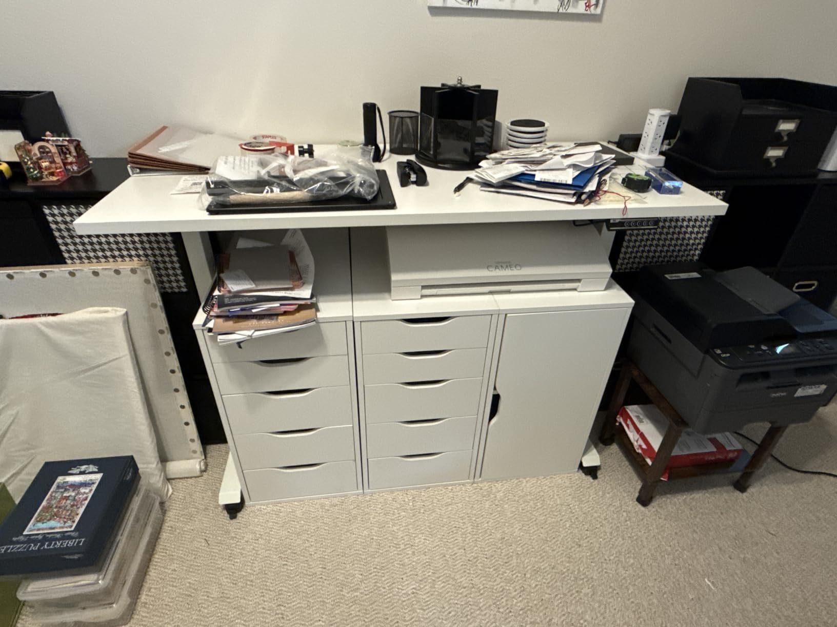 SHW Electric Height Adjustable Standing Desk Frame for 40