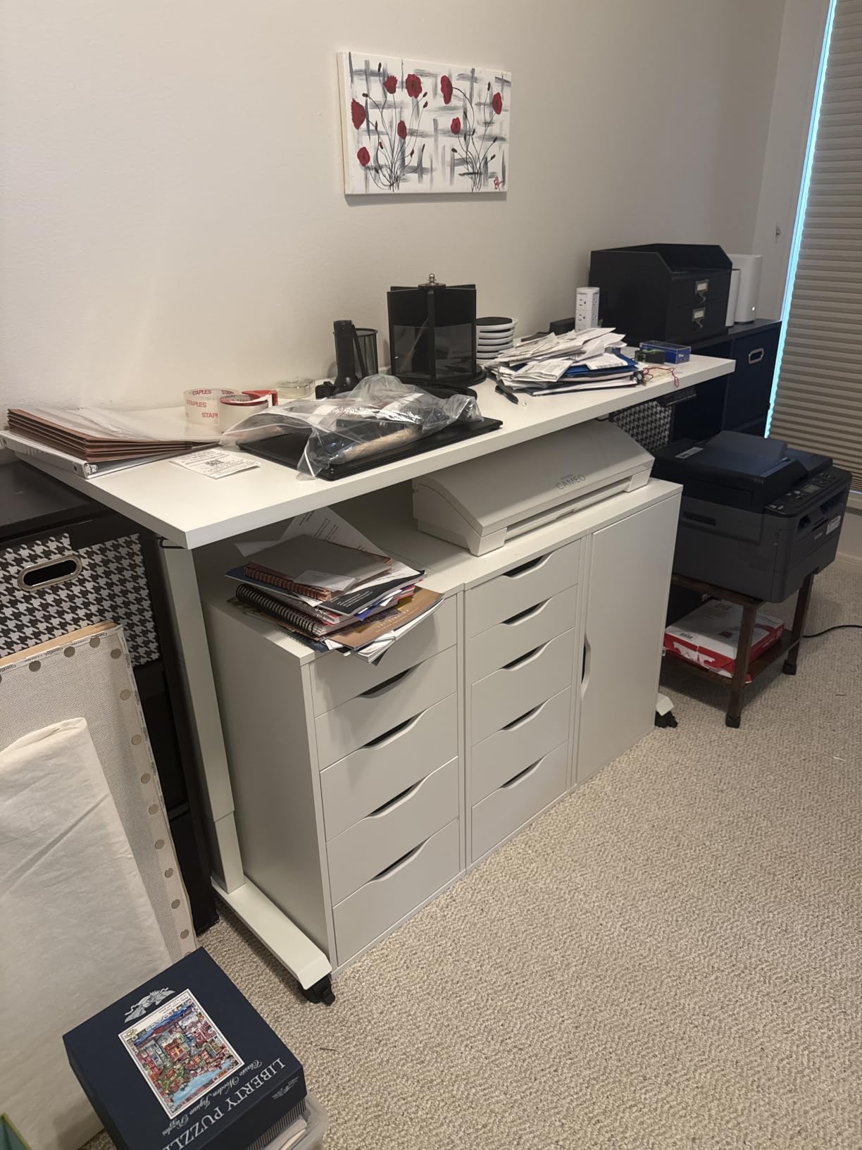 SHW Electric Height Adjustable Standing Desk Frame for 40