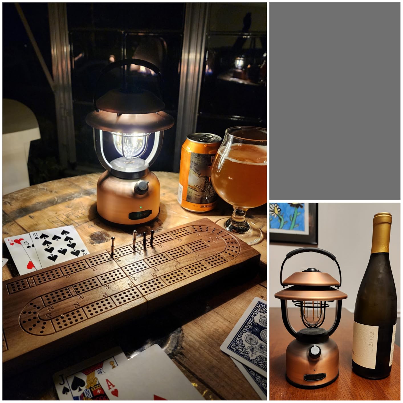 Lepro Vintage LED Camping Lantern Rechargeable - 15000mAh, 1000LM Stepless Dimming, Dual Color Temp 2500K & 5000K, IPX4 Waterproof Retro Railroad Lantern for Camping, Home Decor & Emergency customer photo 1
