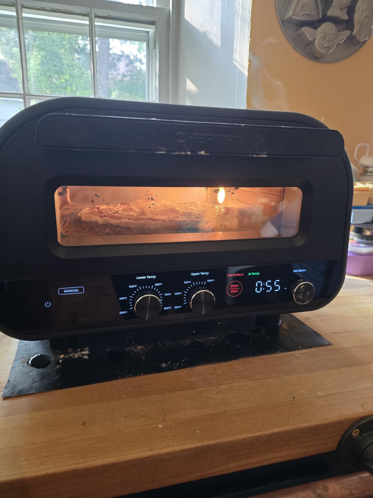 CHEFMAN Indoor Pizza Oven - Makes 12 Inch Pizzas in Minutes, Heats up to 800F - Countertop Electric Maker with 5 Touchscreen Presets, Pizza Stone and Peel Included - Stainless Black customer photo 1