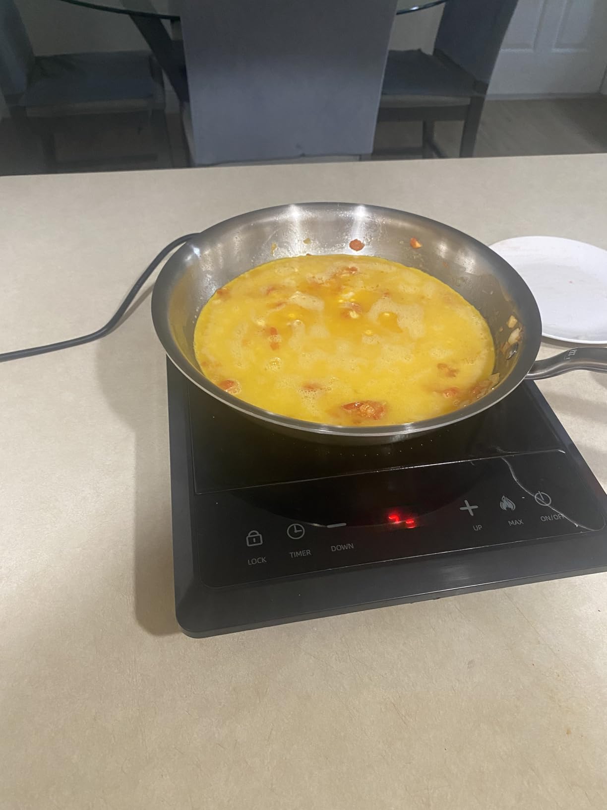 1700W Portable Induction Cooktop,Electric Induction Cooker and Burner,Countertop Hot Plate with 10-Level Adjustment,3-Hour Timer,Smart Touch Cooktop,and Safety Lock Feature,Black customer photo 1