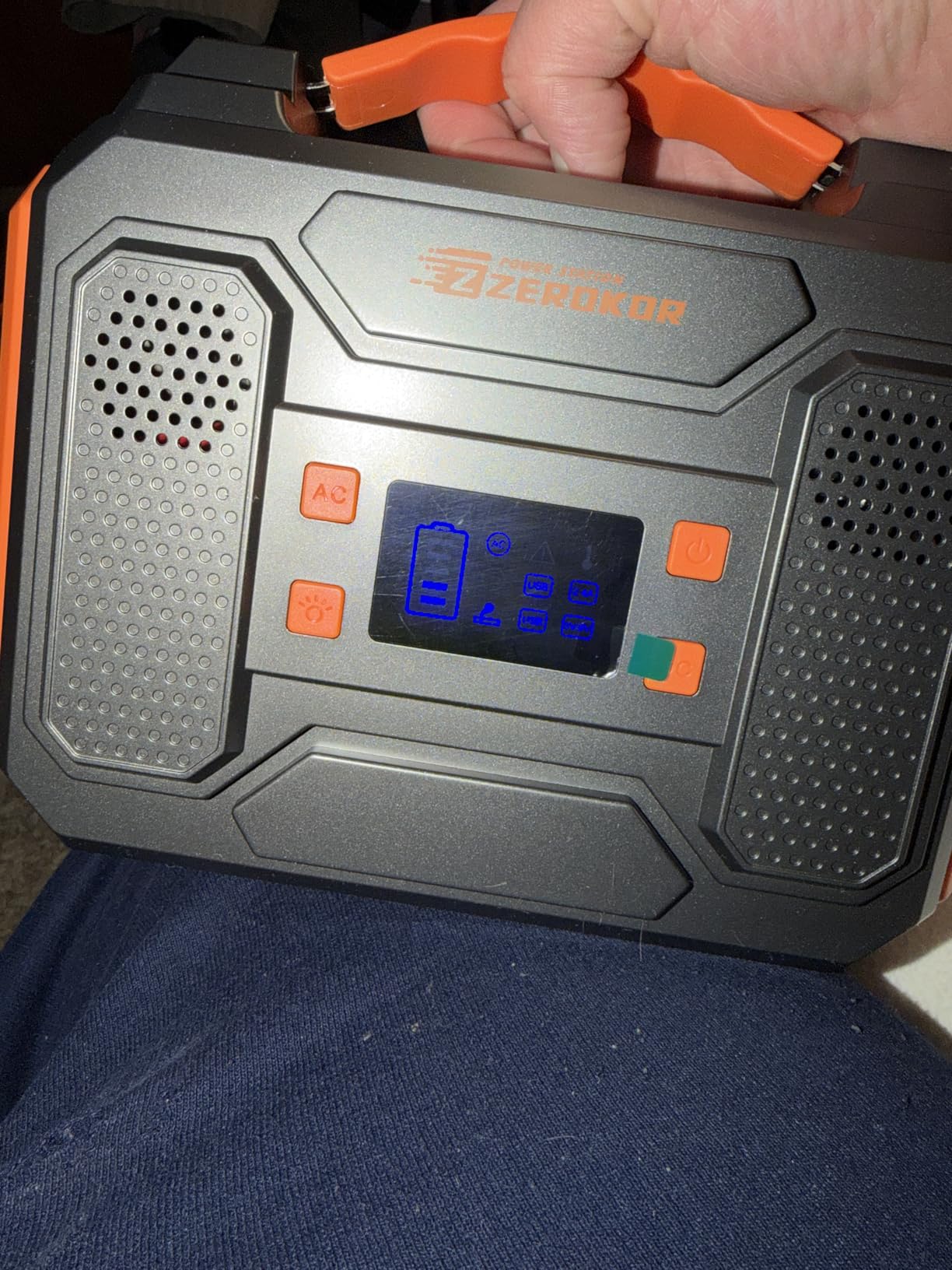 Portable Solar Generator, 300W Portable Power Station with Foldable 60W Solar Panel,110V Pure Sine Wave 280Wh Battery Power Pack with USB DC AC Outlet for Camping Smart Devices RV Van Outdoor-Orange customer photo 2