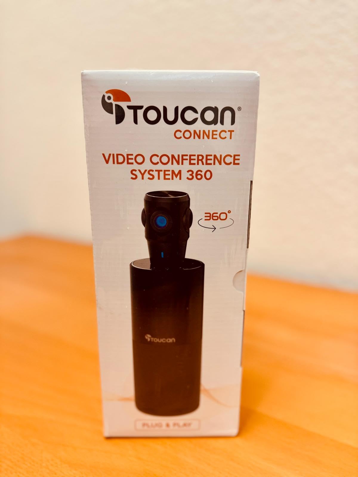 TOUCAN 360-Degree Video Conference Camera, 1080p HD Webcam with 4 Noise Reduction Mics, Speaker, AI Tracking, Works with Zoom, Google Voice, Microsoft Teams and More, for PC/Mac/Tablet customer photo 1